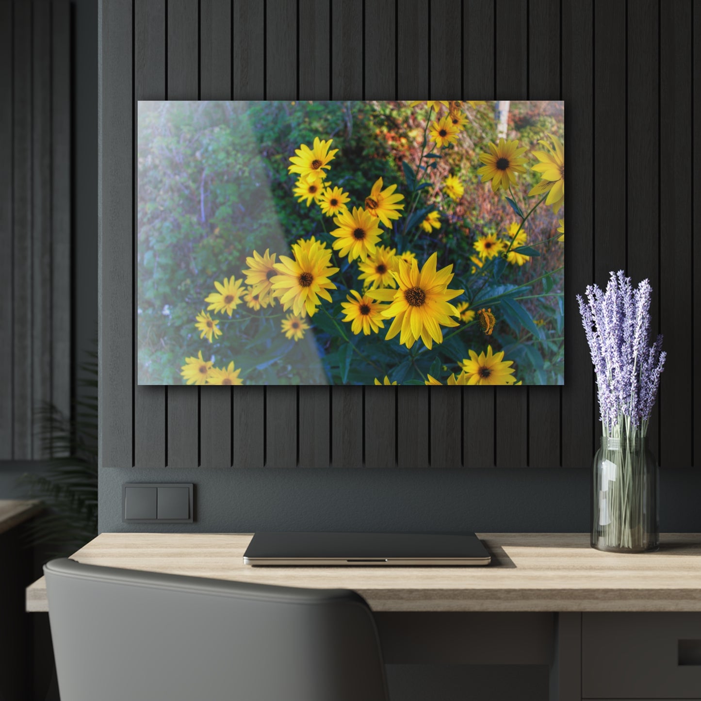 U R There Photography Bursts of Gold Rustic Farmhouse Acrylic Wall Print 14 "x 11"