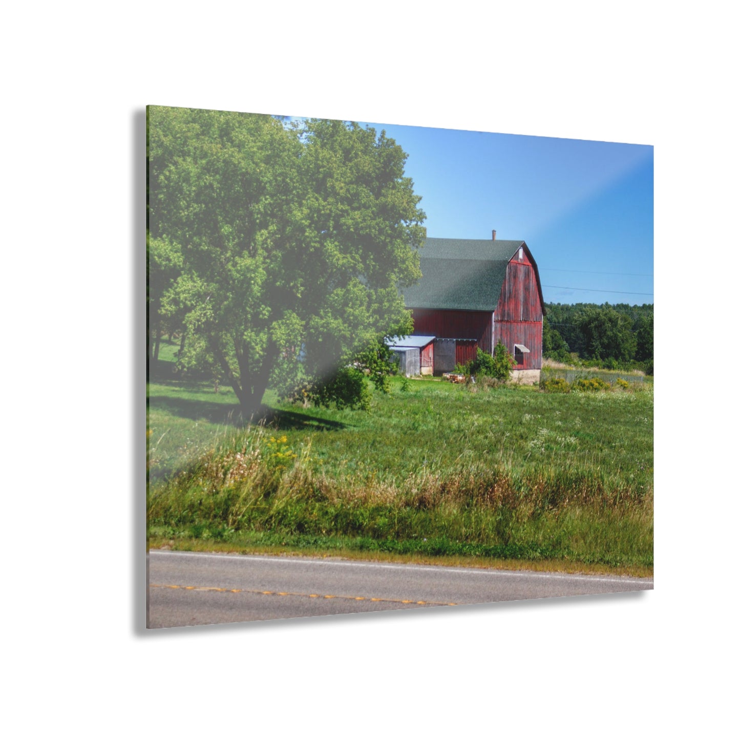 U R There Photography Clark Road Hillside Red II Rustic Farmhouse Acrylic Wall Print