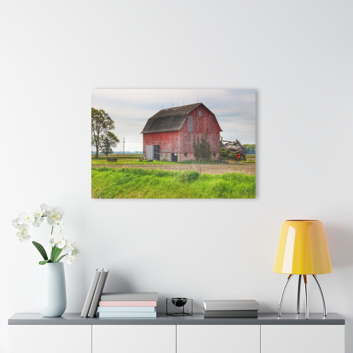 U R There Photography Unionville Elmwood Road Red II Rustic Farmhouse Acrylic Wall Print