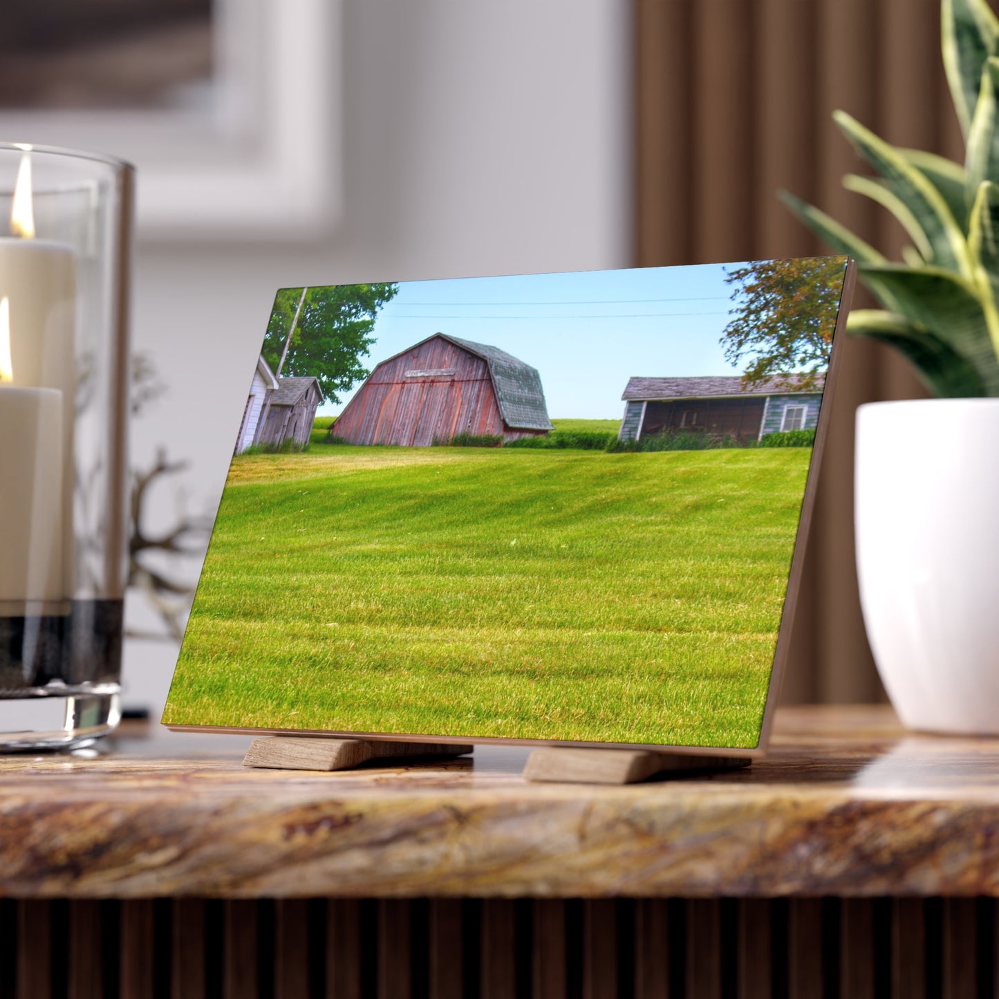 U R There Photography Cass City Elmwood Greys Rustic Farmhouse Decorative Ceramic Tile