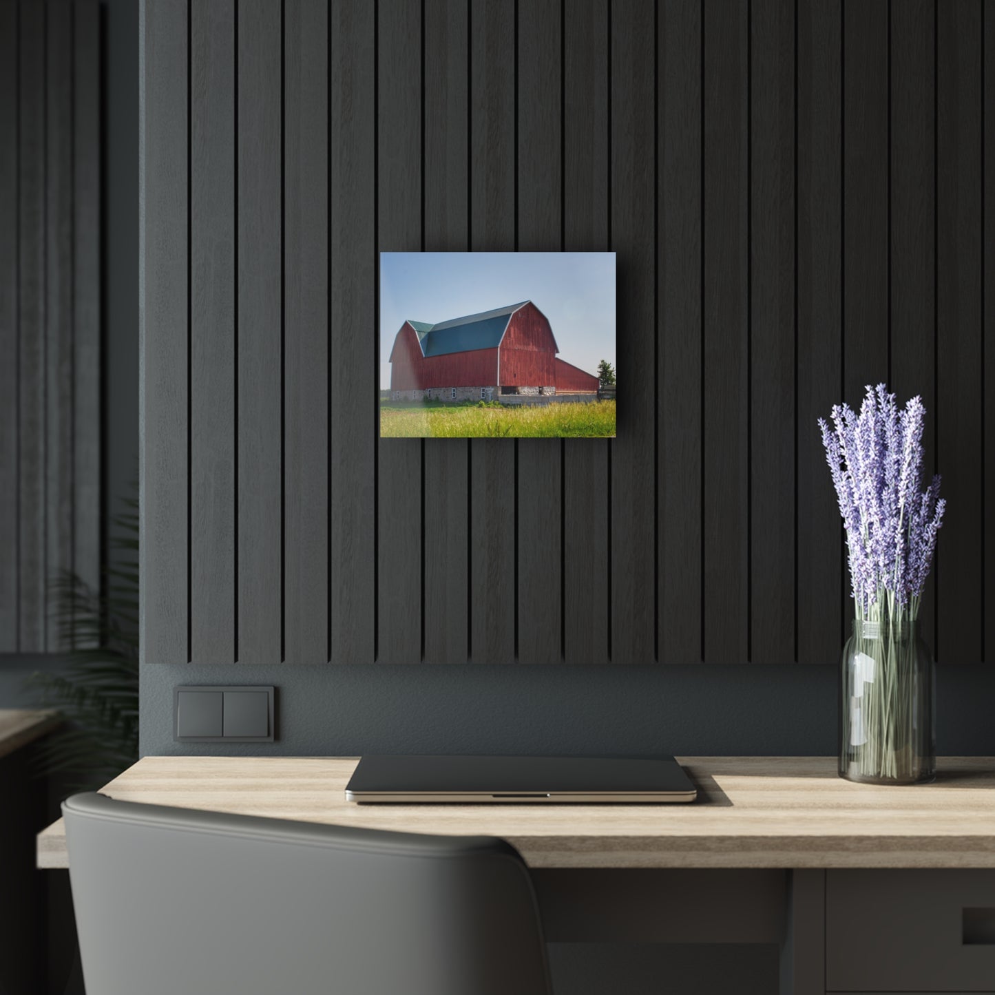 U R There Photography Burnside Red Rustic Farmhouse Acrylic Wall Print