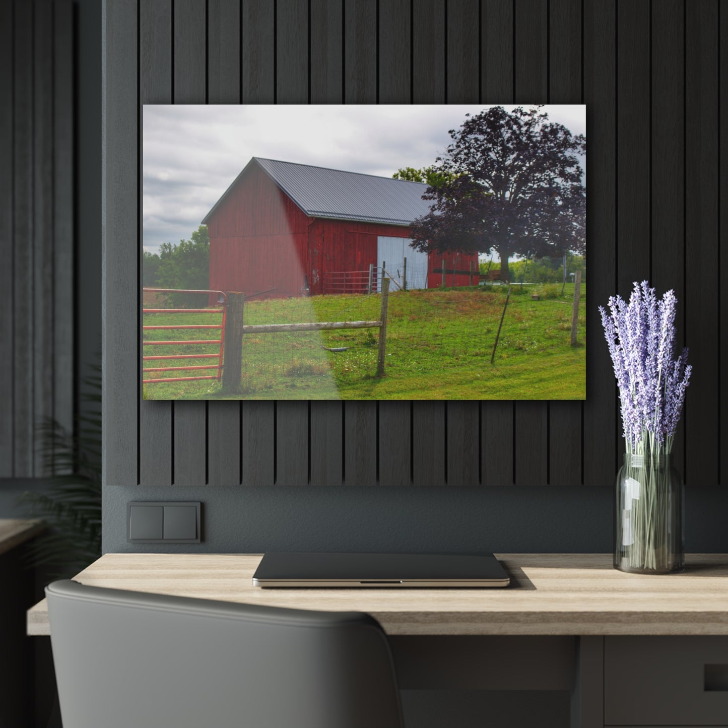 U R There Photography Slattery Red Rustic Farmhouse Acrylic Wall Print