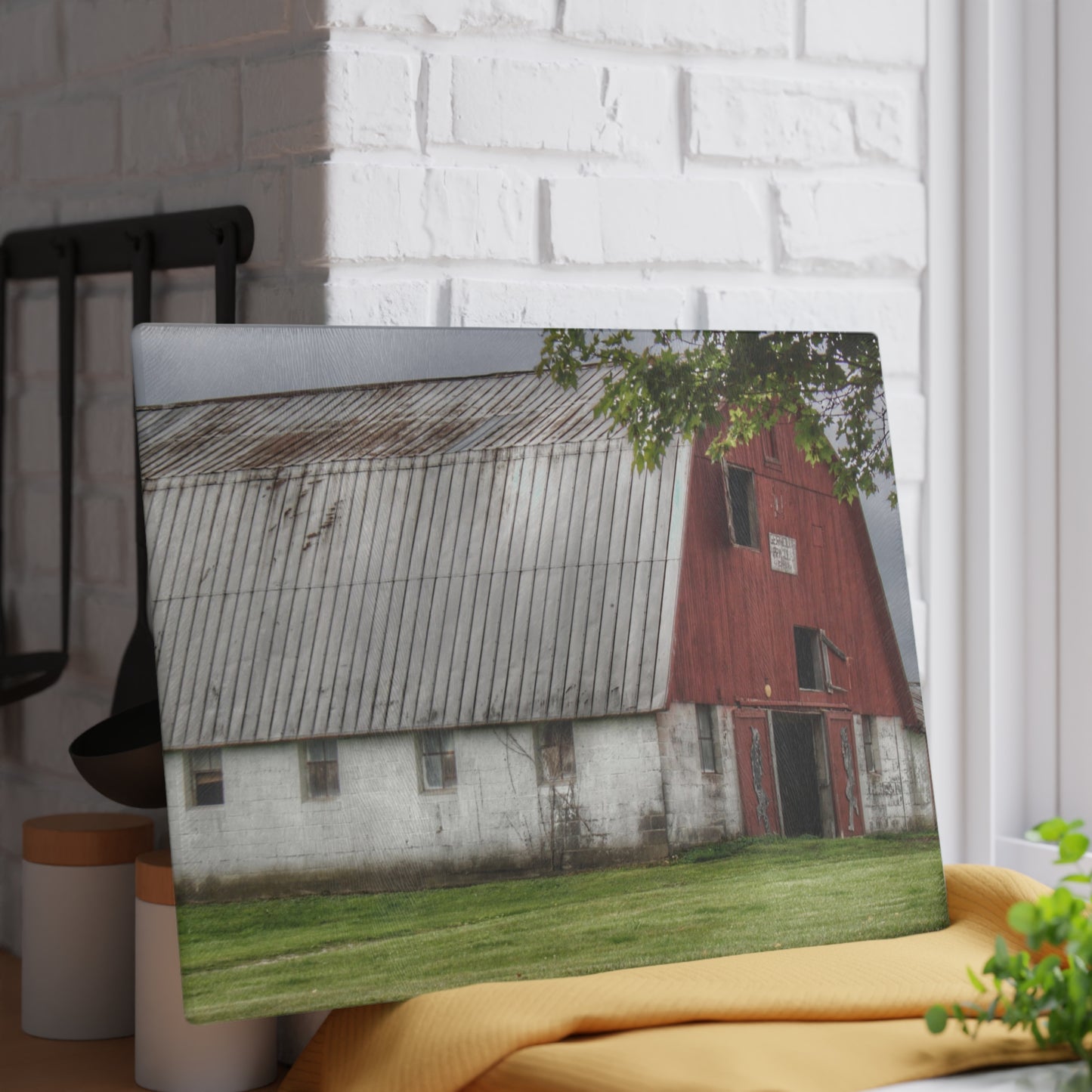 U R There Photography Peters Red Appaloosa III Rustic Farmhouse Tempered-Glass Cutting Board