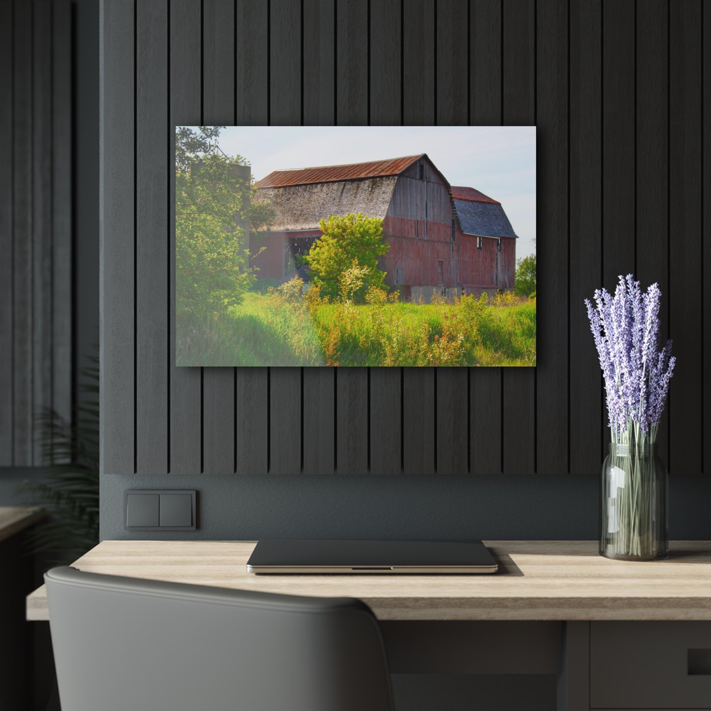 U R There Photography Leslie Road Red II Rustic Farmhouse Acrylic Wall Print