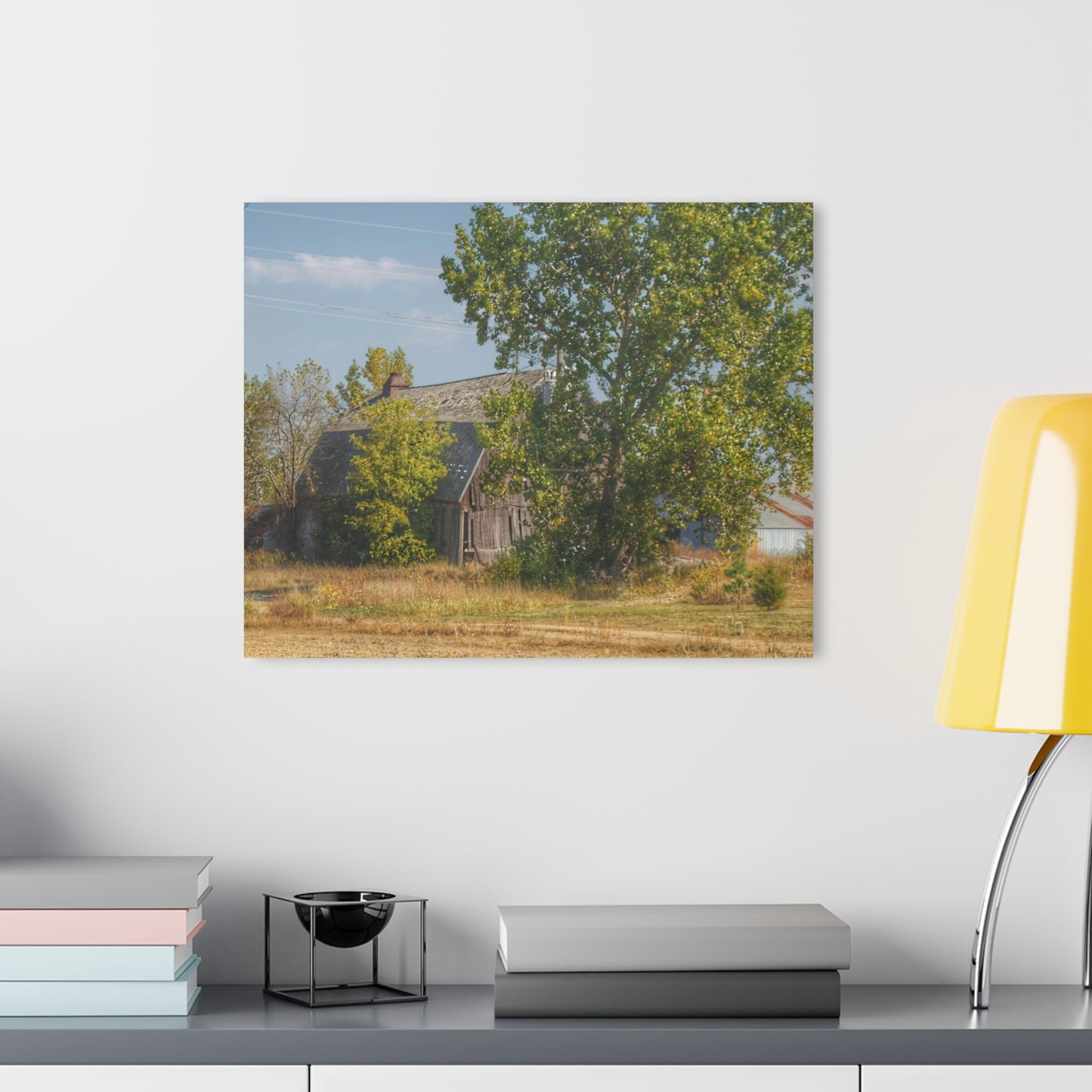 U R There Photography Barnes Road Grey Rustic Farmhouse Acrylic Wall Print