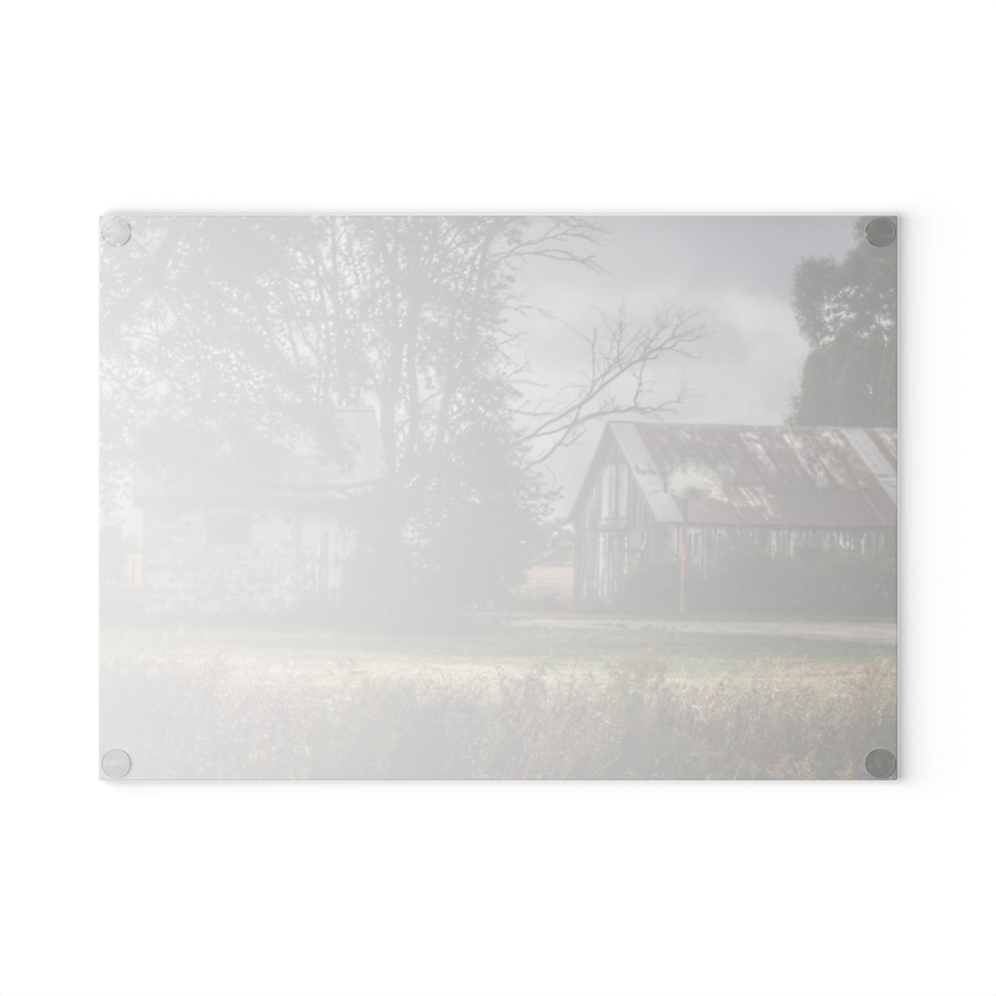 U R There Photography Richville Road Shacks Rustic Farmhouse Tempered-Glass Cutting Board