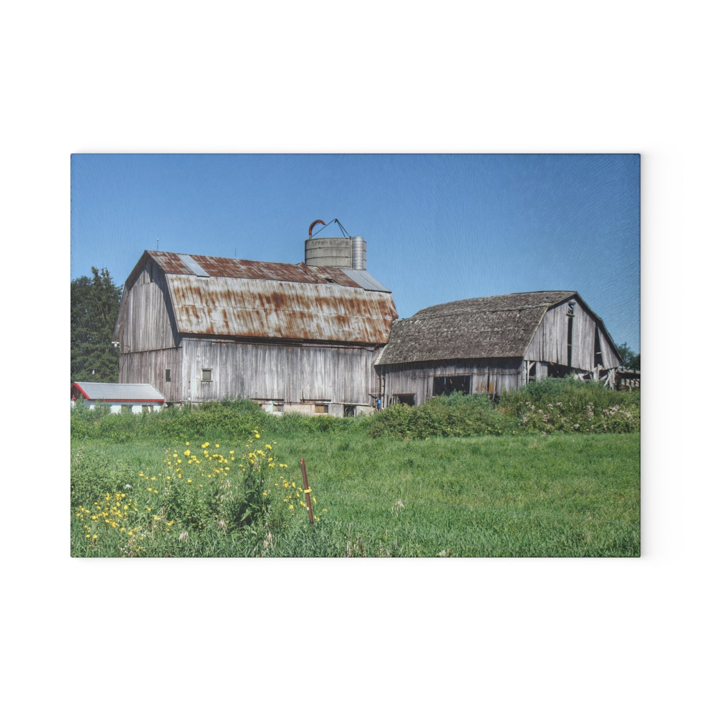 U R There Photography Rusted and Grey on Dodge Road Rustic Farmhouse Tempered-Glass Cutting Board