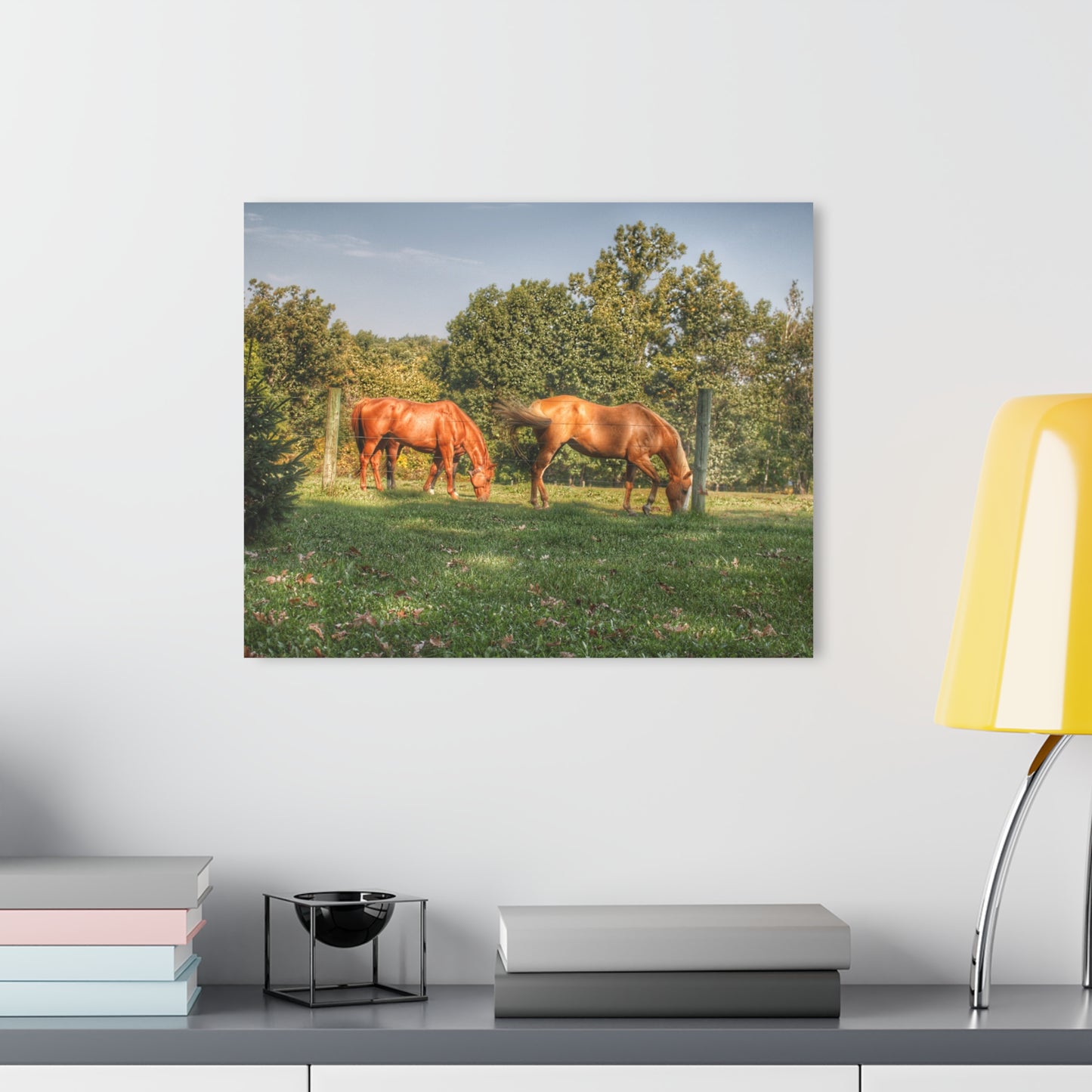 U R There Photography Caramel Horses Rustic Farmhouse Acrylic Wall Print