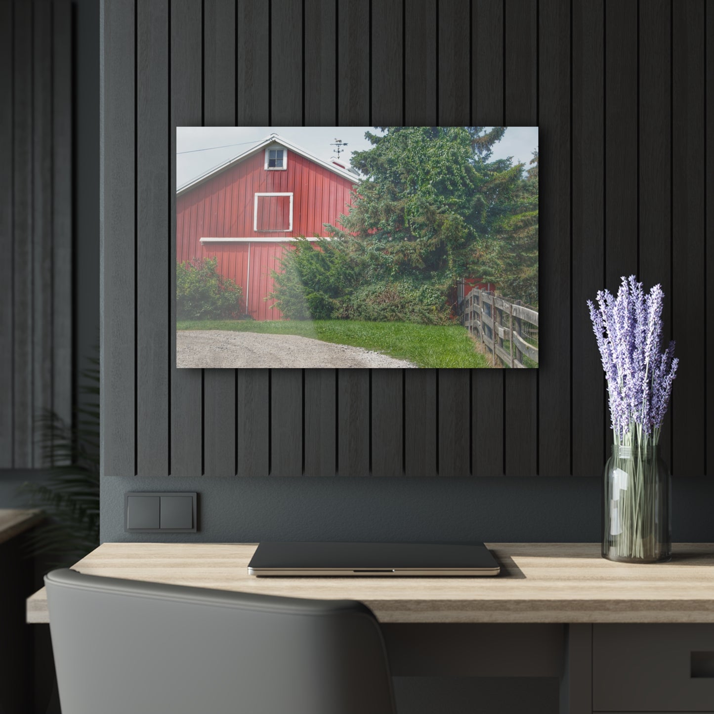 U R There Photography Modern Red I Rustic Farmhouse Acrylic Wall Print