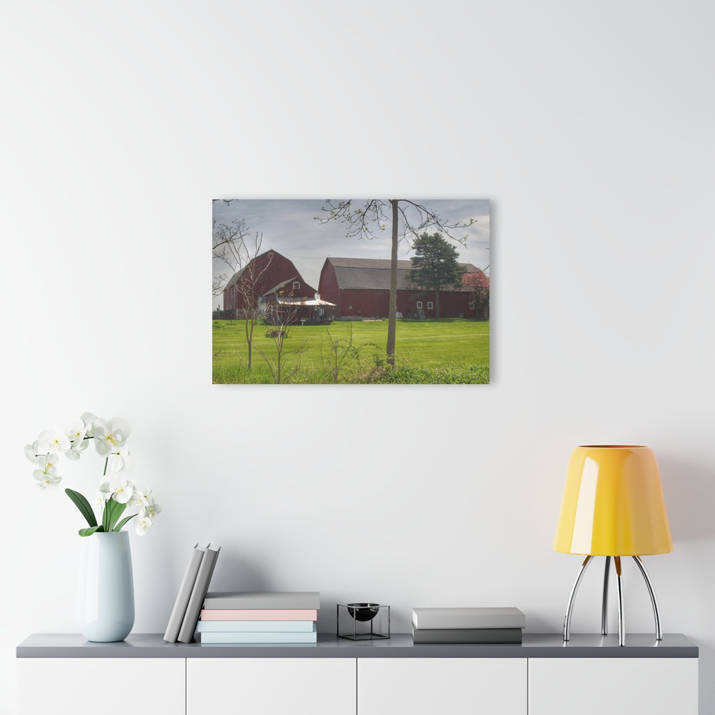 U R There Photography Bishop Road Reds I Rustic Farmhouse Acrylic Wall Print