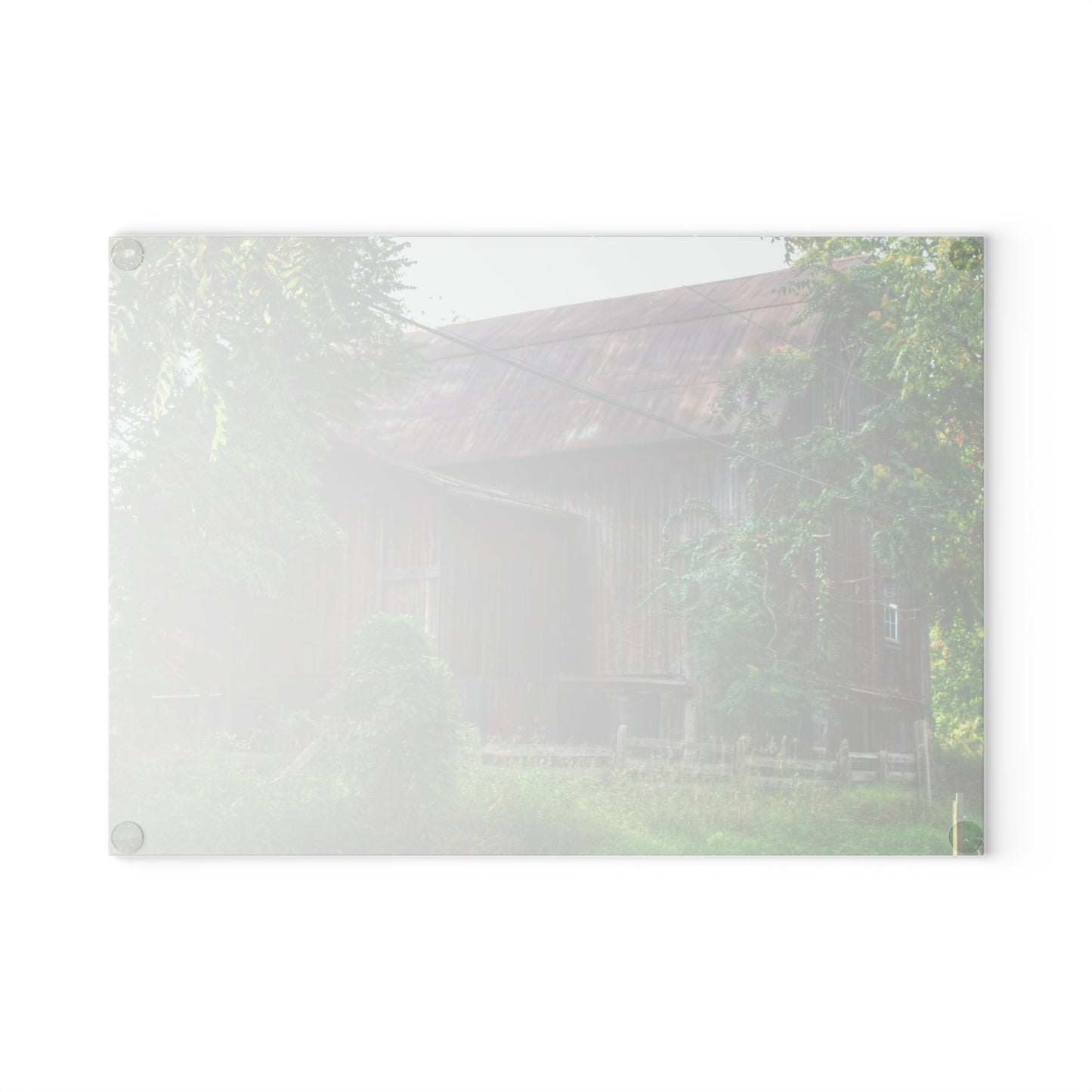 U R There Photography Oxford Rusted Red I Rustic Farmhouse Tempered-Glass Cutting Board