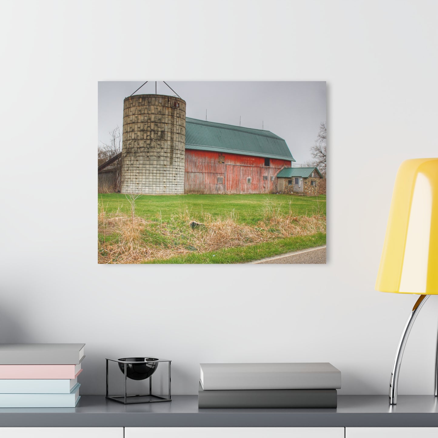 U R There Photography Plumb Creek Road Red I Rustic Farmhouse Acrylic Wall Print