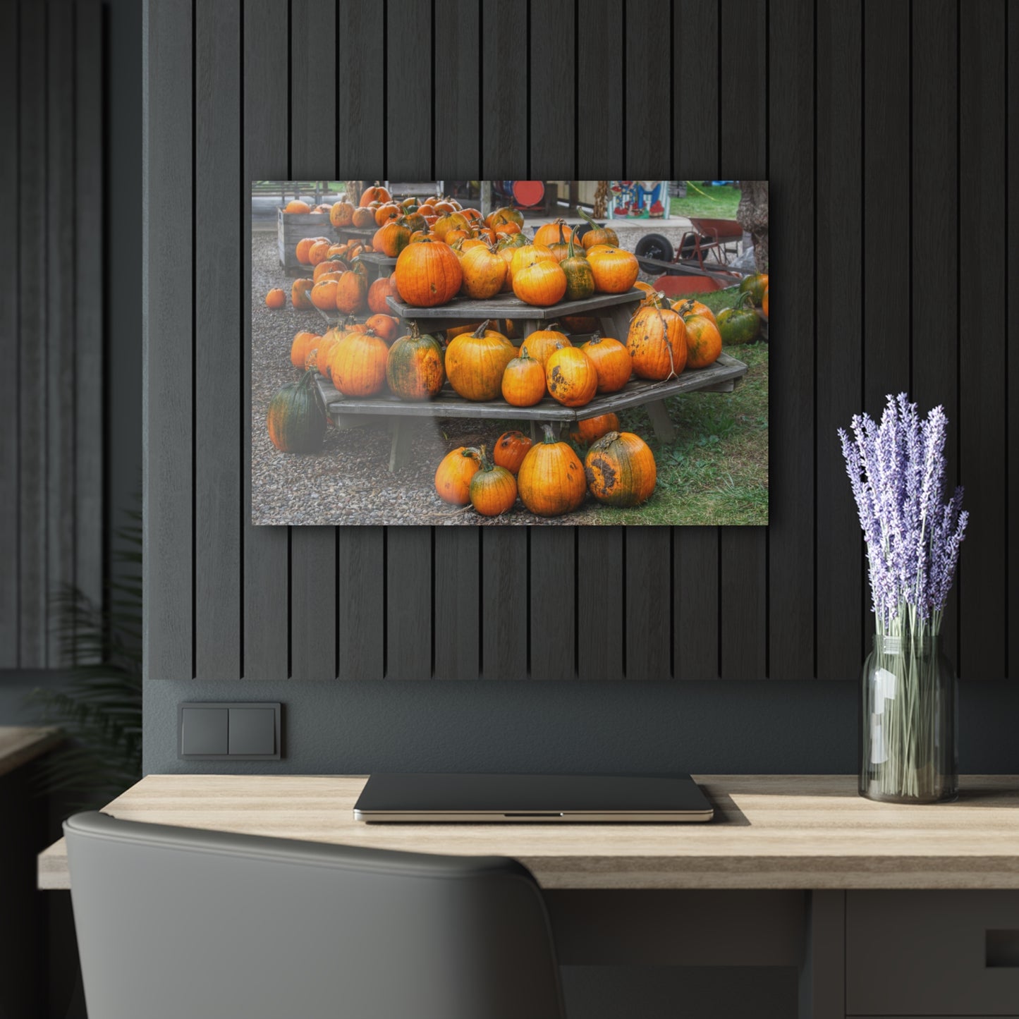 U R There Photography Tabletop Pumpkins Rustic Farmhouse Acrylic Wall Print