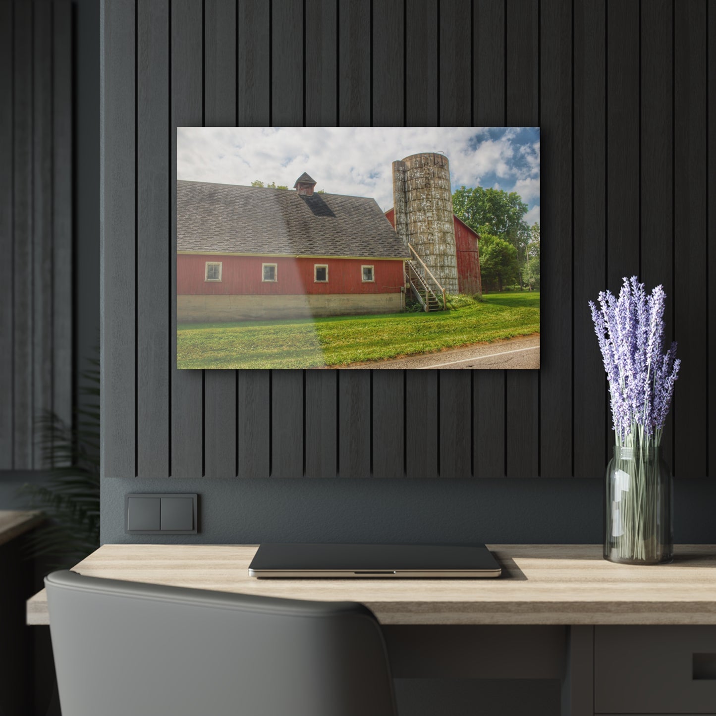 U R There Photography Metamora Red Silo Rustic Farmhouse Acrylic Wall Print