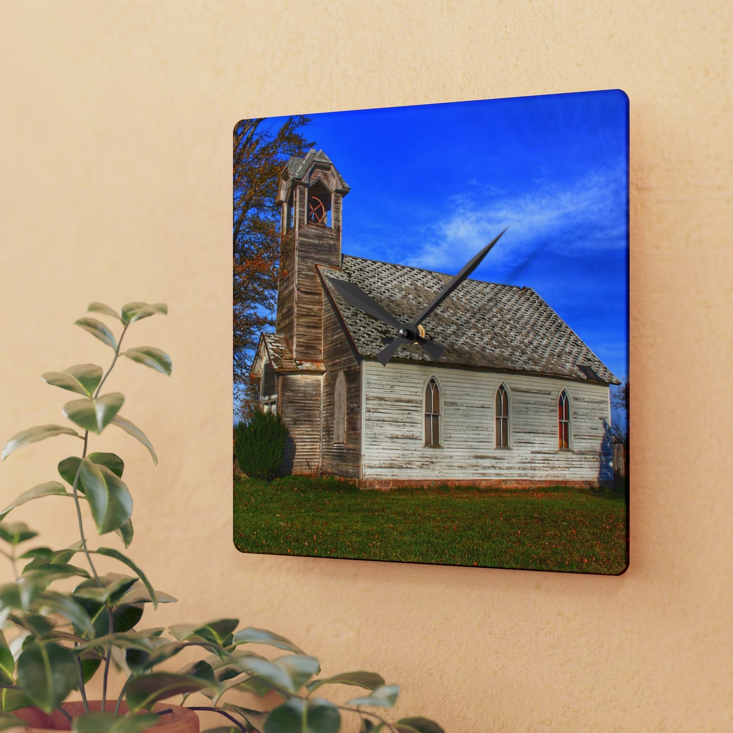 Rustic Farmhouse Wall Clock featuring Schoolhouse of Marlette Road I