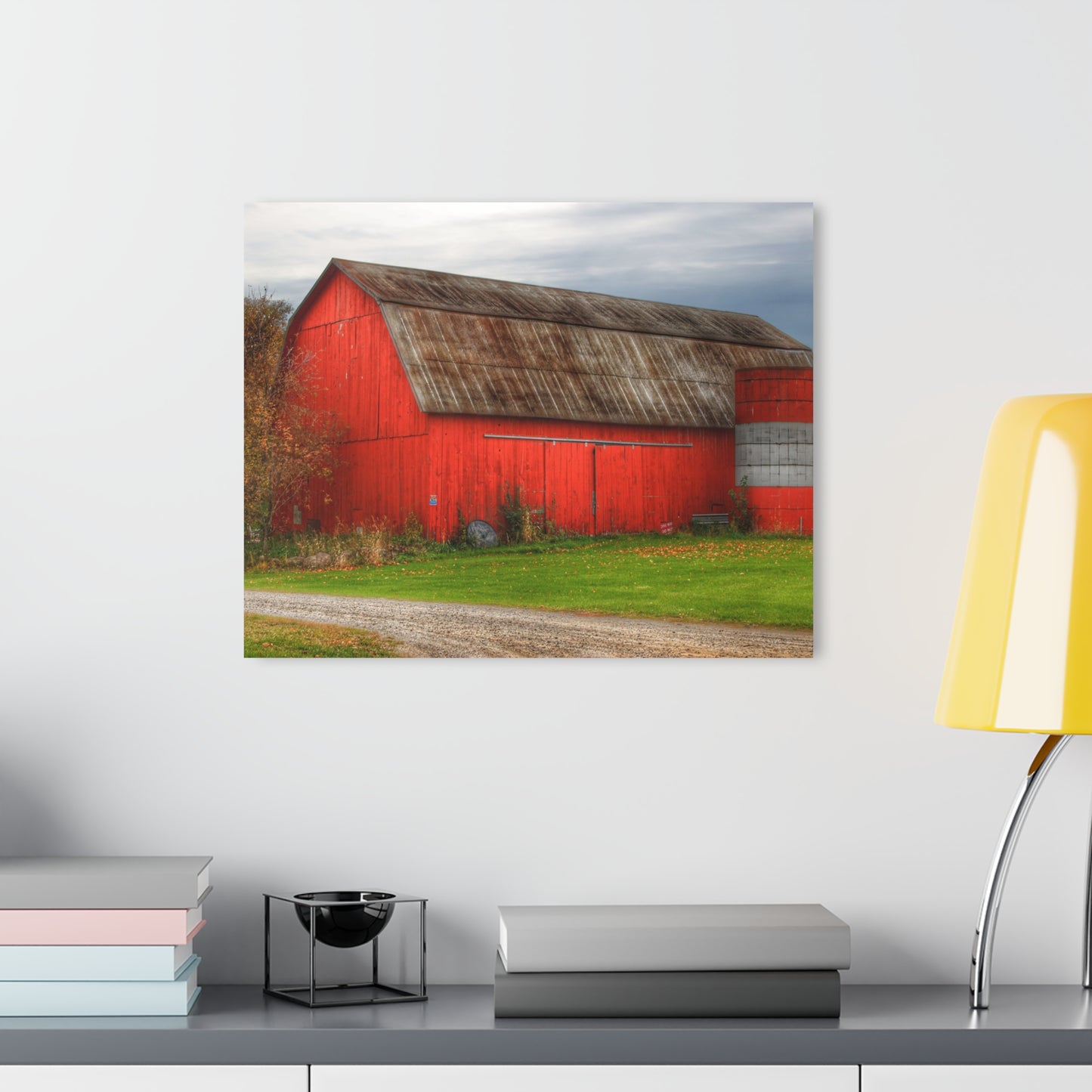 U R There Photography Oak Road Barber Barn II Rustic Farmhouse Acrylic Wall Print