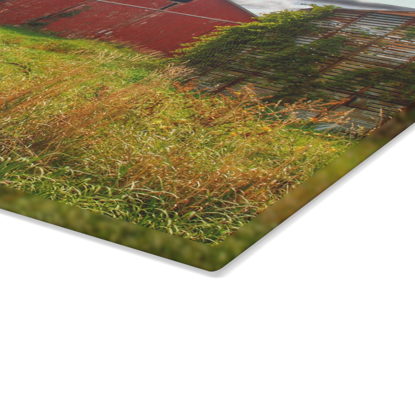 U R There Photography Roadside Relics Rustic Farmhouse Tempered-Glass Cutting Board