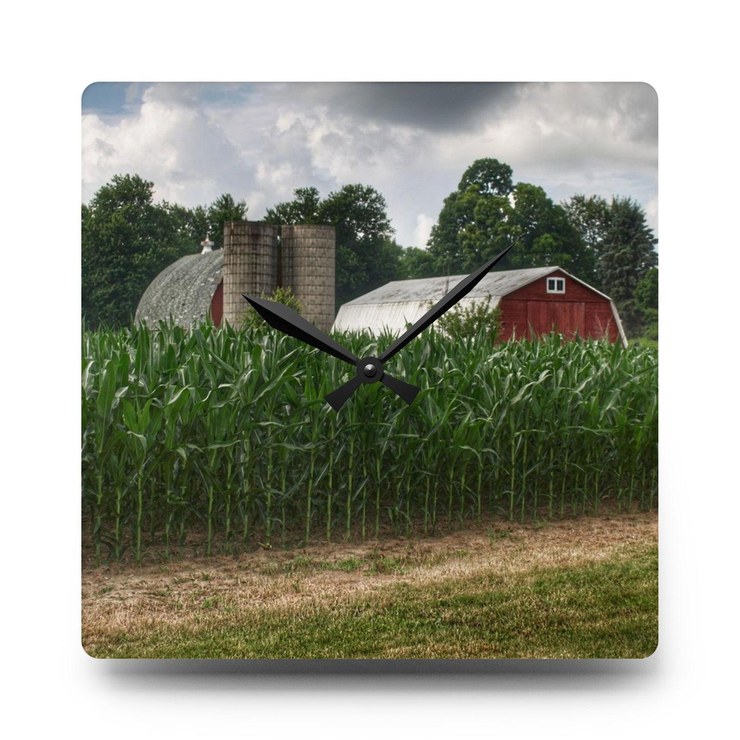 U R There Photography Scotch Settlement Reds Rustic Farmhouse Tempered-Glass Cutting Board