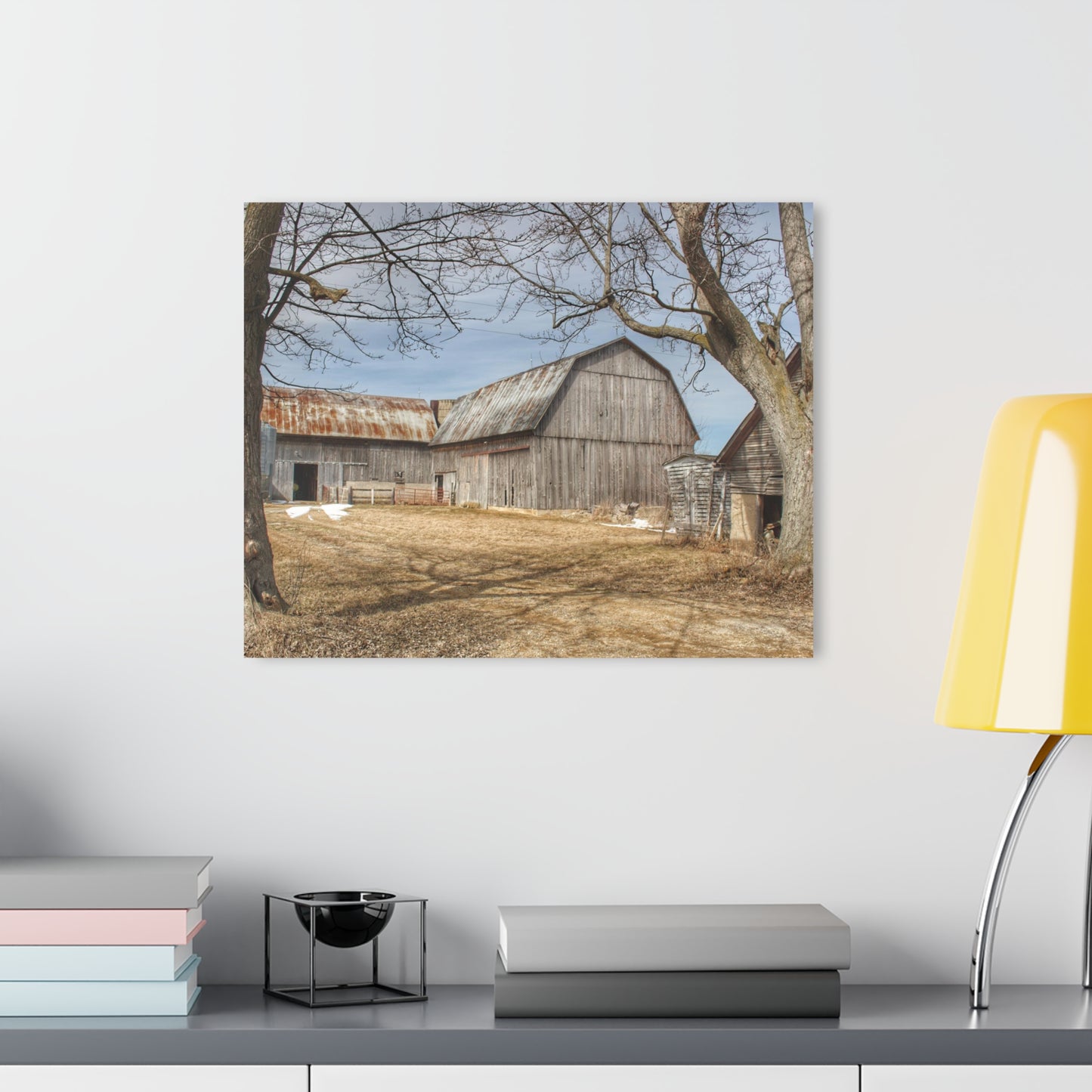 U R There Photography Church Road Greys Rustic Farmhouse Acrylic Wall Print