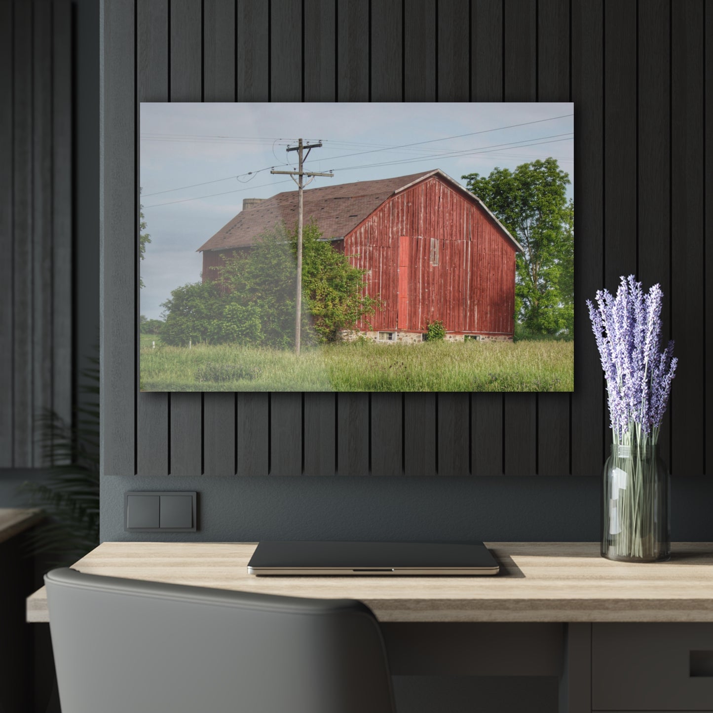 U R There Photography Armstrong Road Red I Rustic Farmhouse Acrylic Wall Print