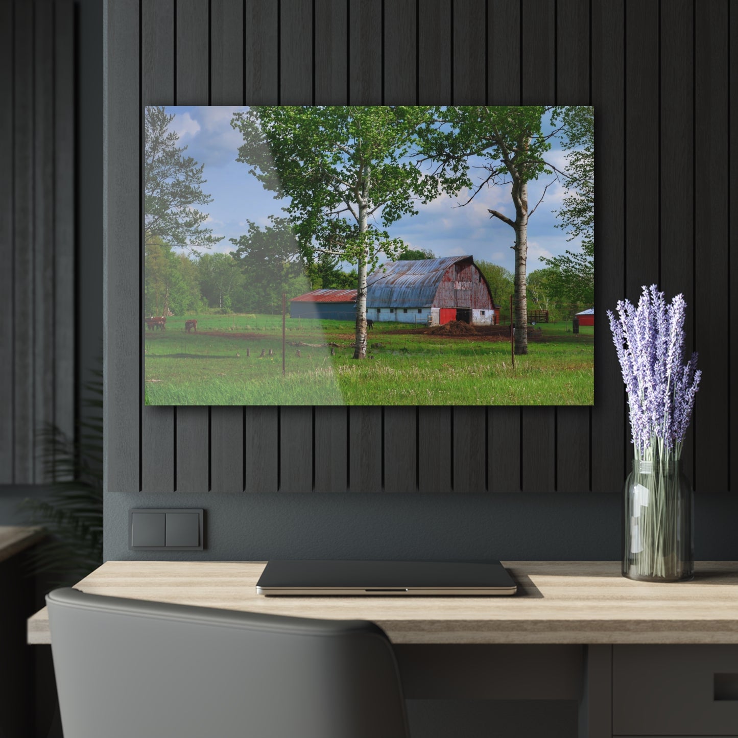U R There Photography Shepard Road Hillman Red Rustic Farmhouse Acrylic Wall Print
