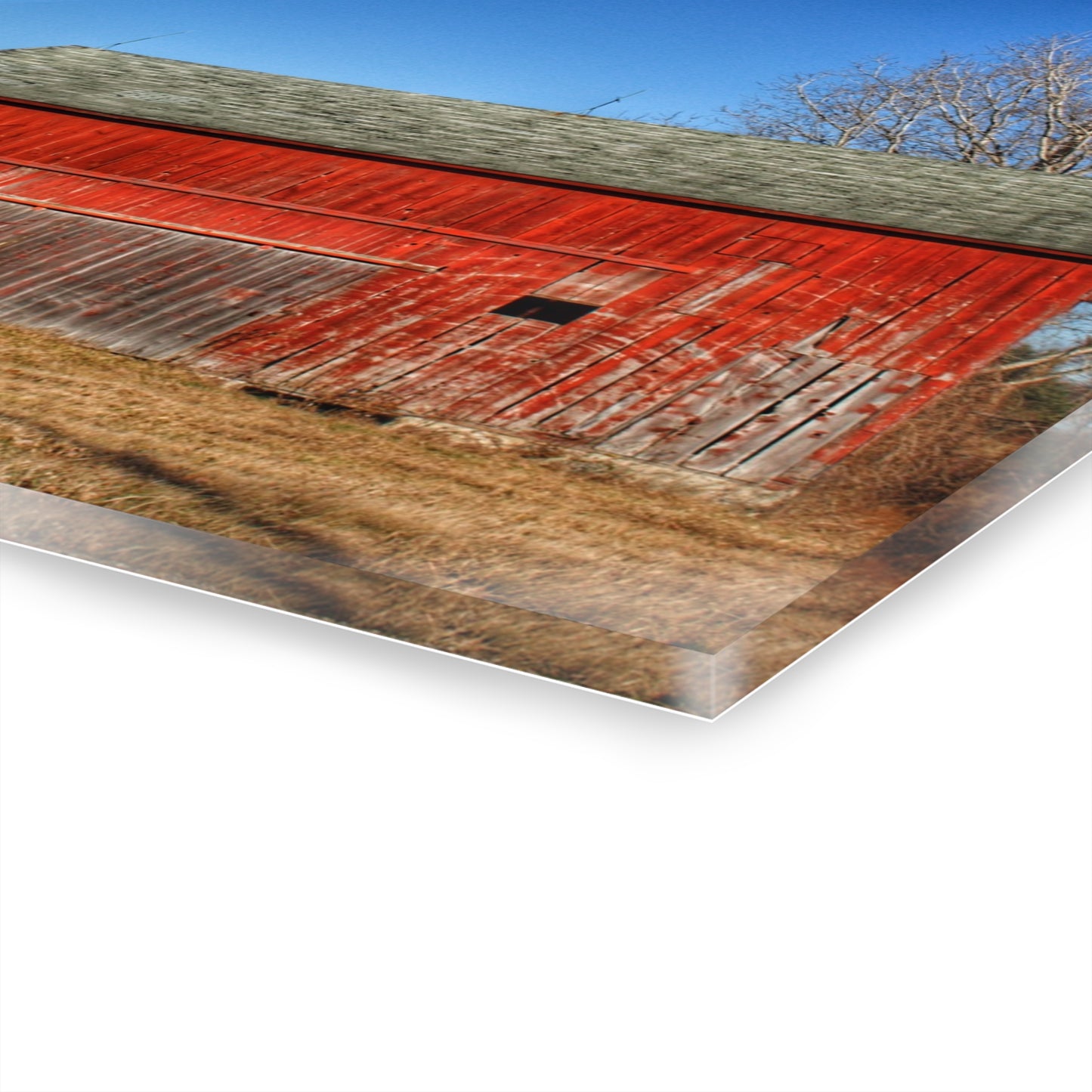 U R There Photography Vernor Road Red Rustic Farmhouse Acrylic Wall Print