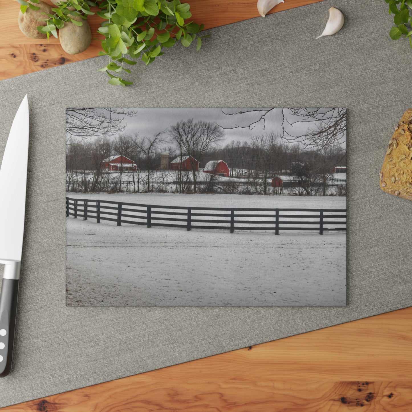U R There Photography Barns of Barber Road II Rustic Farmhouse Tempered-Glass Cutting Board