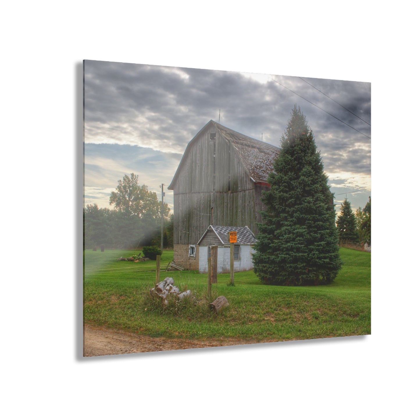 U R There Photography Rich Road Falling Grey II Rustic Farmhouse Acrylic Wall Print