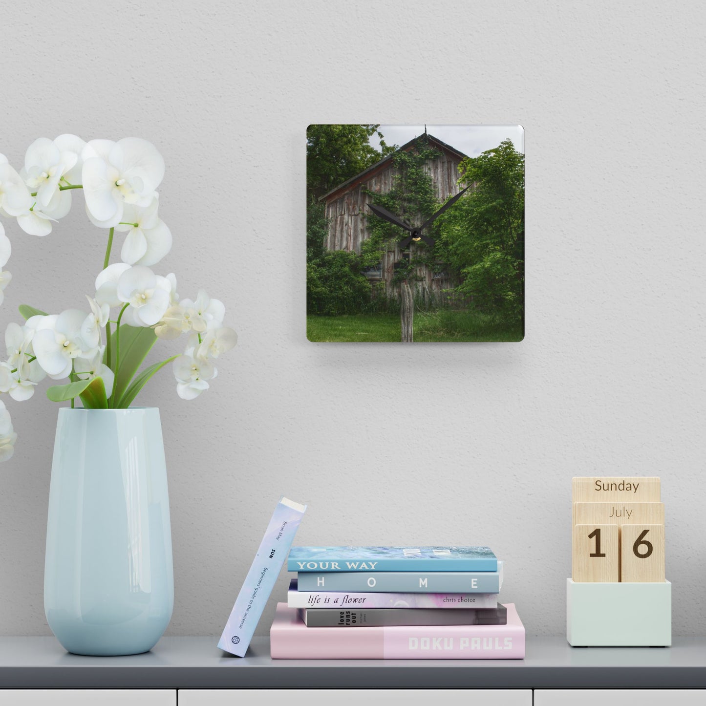 Rustic Farmhouse Wall Clock featuring Imlay Hidden