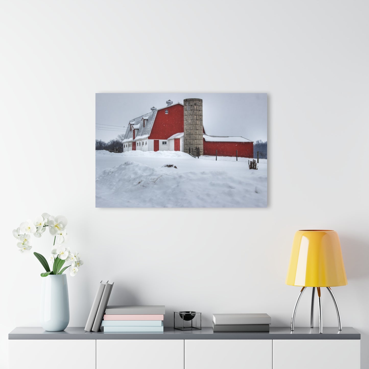 U R There Photography South Elba Block Red Rustic Farmhouse Acrylic Wall Print