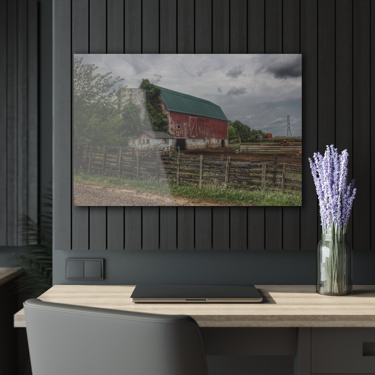 U R There Photography West Hunters Creek Road Red I Rustic Farmhouse Acrylic Wall Print