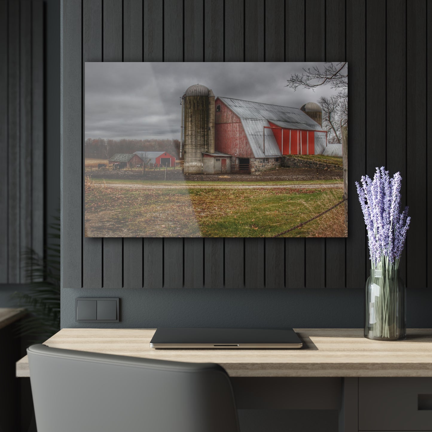 U R There Photography Slattery Roadside Red I Rustic Farmhouse Acrylic Wall Print
