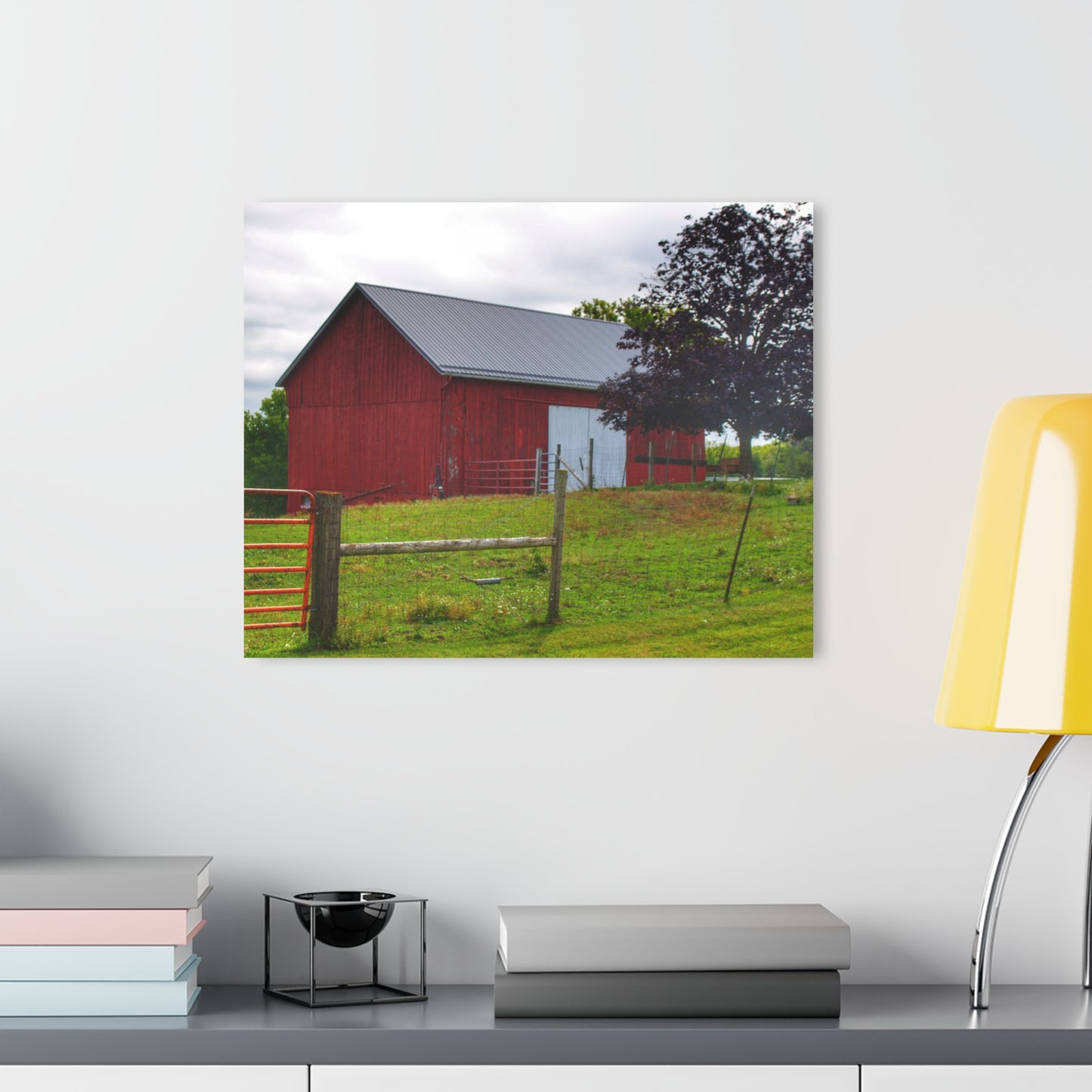 U R There Photography Slattery Red Rustic Farmhouse Acrylic Wall Print