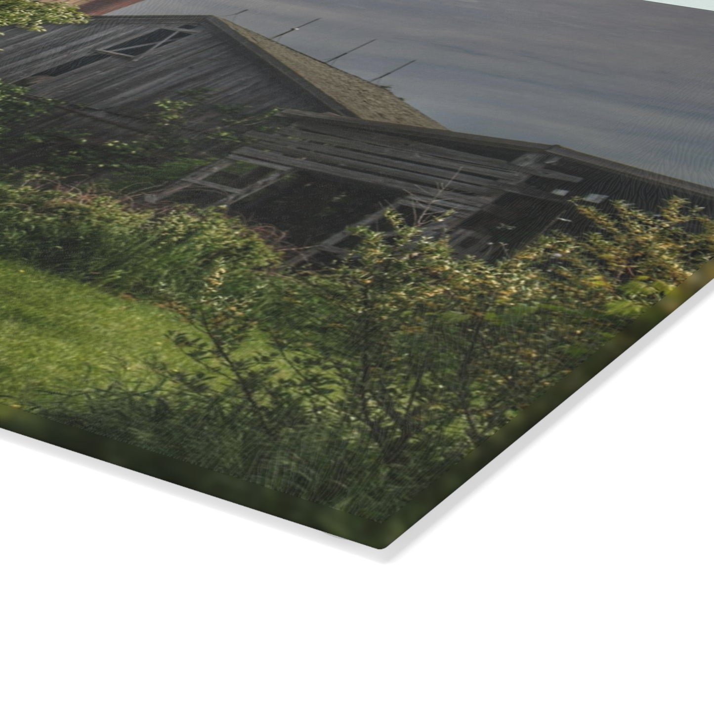 U R There Photography Barkley Road Greys I Rustic Farmhouse Tempered-Glass Cutting Board