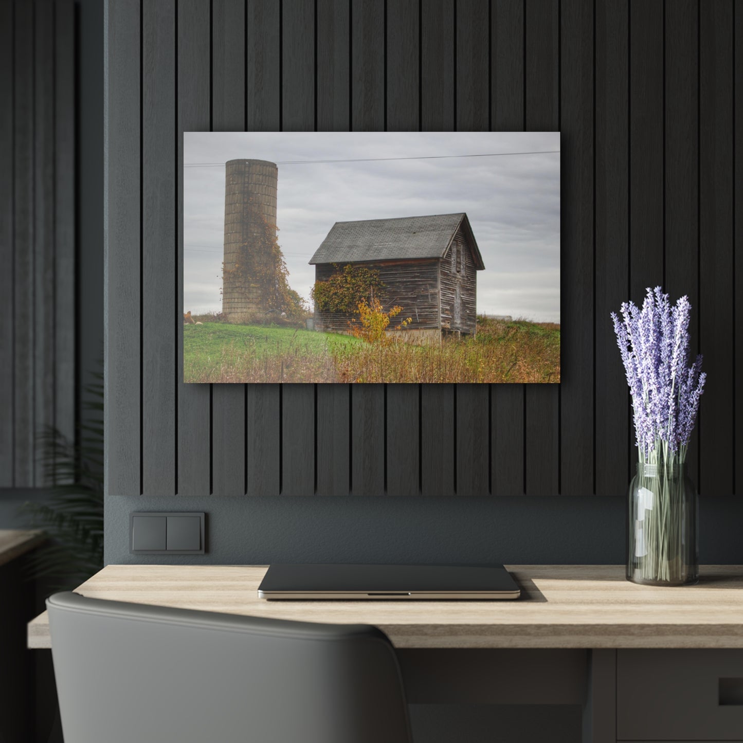 U R There Photography Fisher Road Grey Rustic Farmhouse Acrylic Wall Print