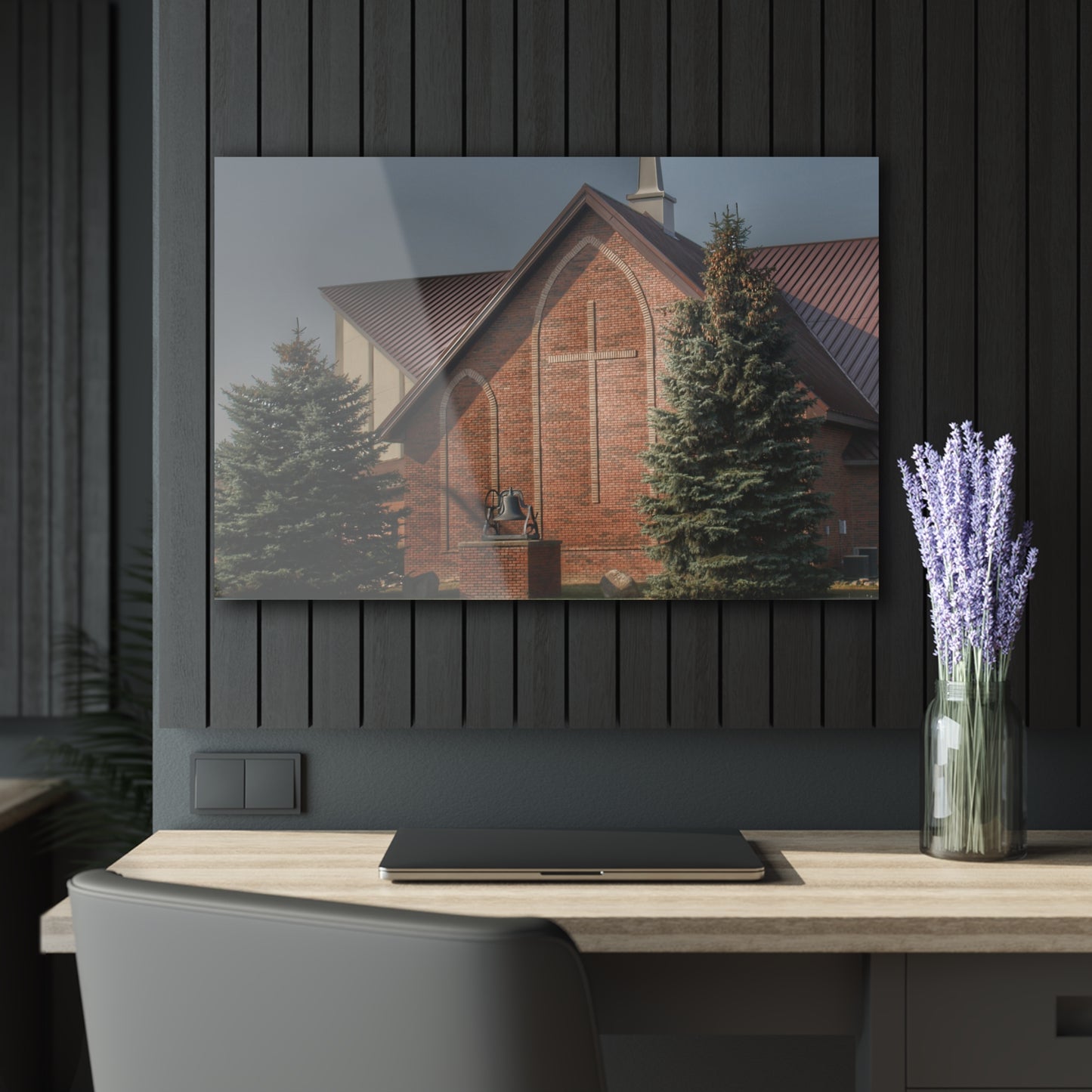 U R There Photography Church on Irish Road Rustic Farmhouse Acrylic Wall Print