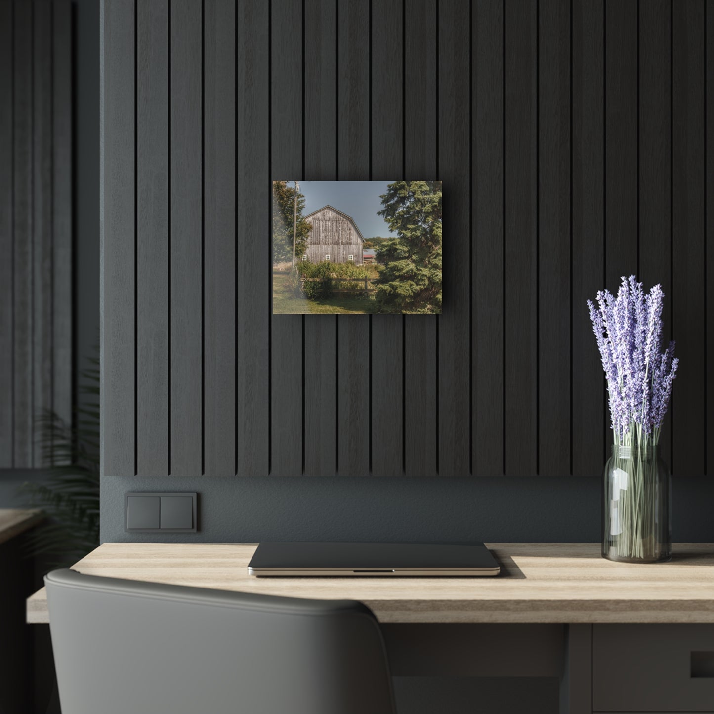 U R There Photography Roadside Grey of Vassar Rustic Farmhouse Acrylic Wall Print