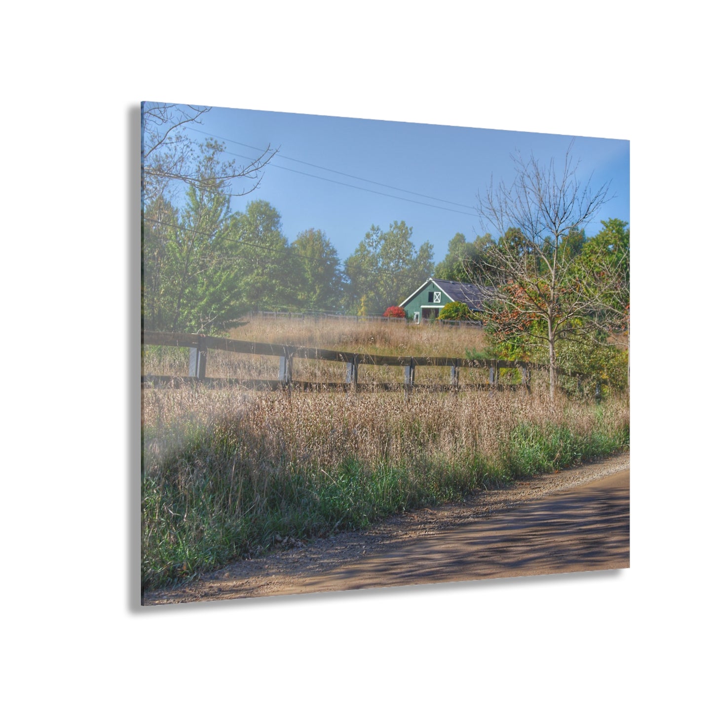 U R There Photography Oakwood Road Hidden Green Rustic Farmhouse Acrylic Wall Print