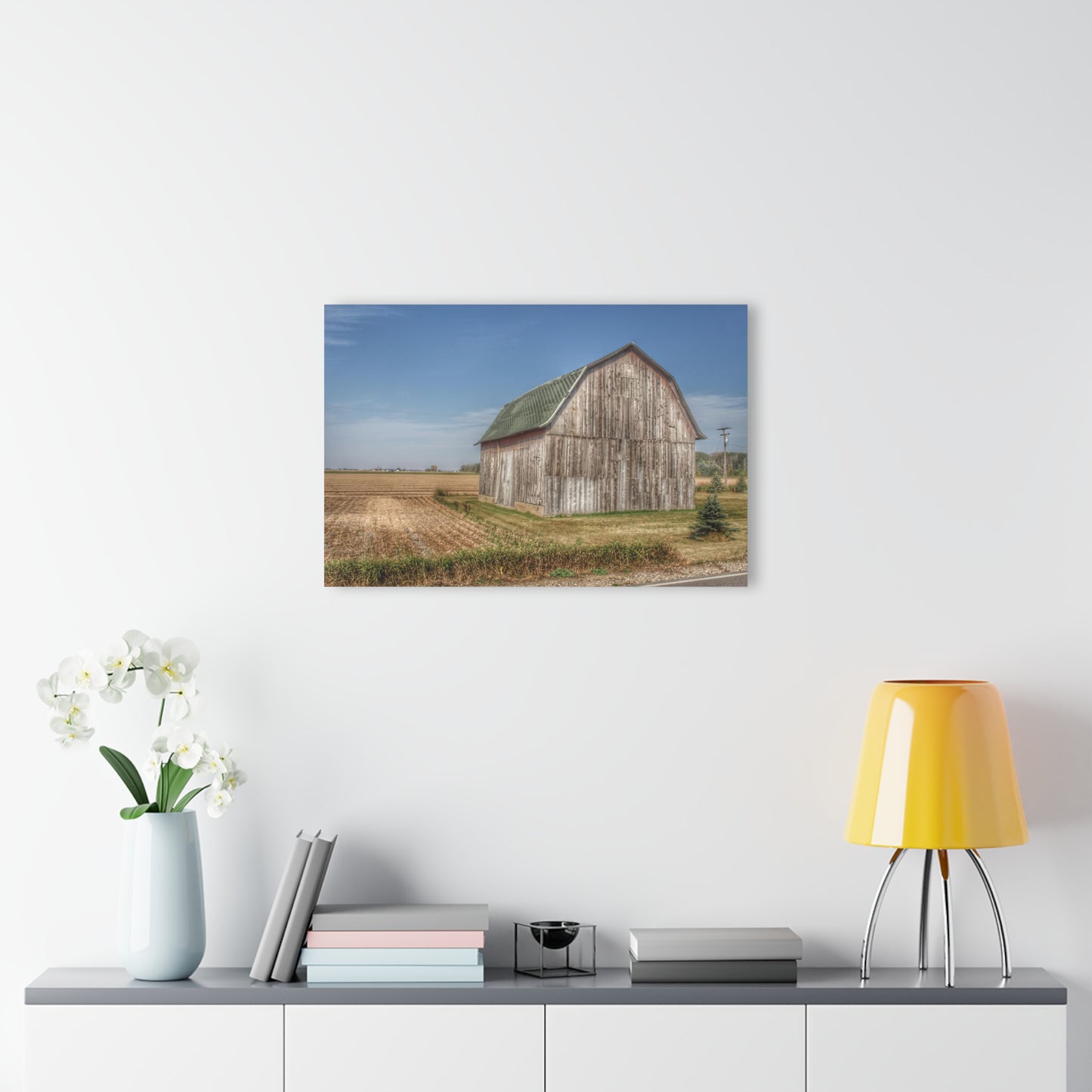 U R There Photography Vassar Road Grey Rustic Farmhouse Acrylic Wall Print
