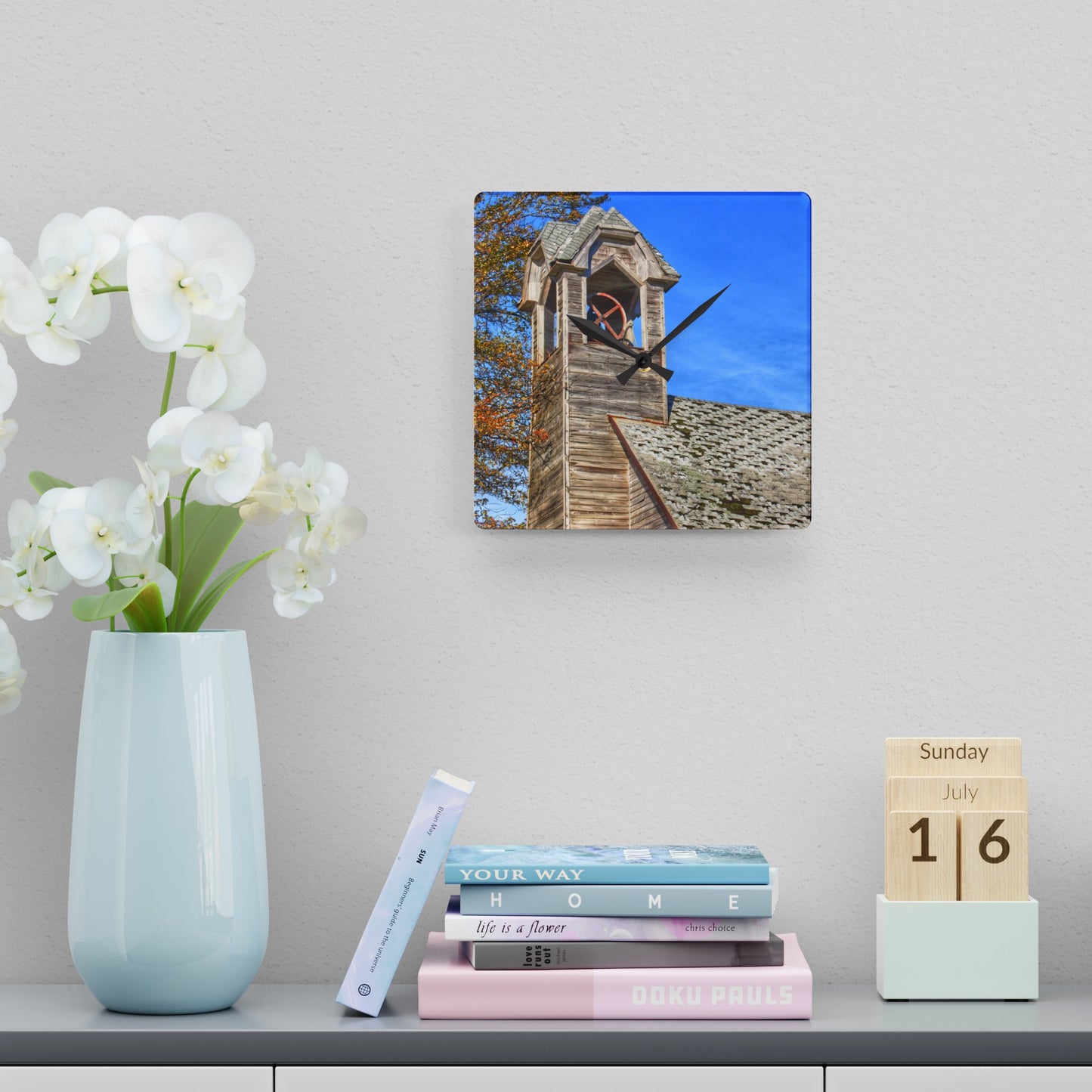 Rustic Farmhouse Wall Clock featuring Schoolhouse of Marlette Road II
