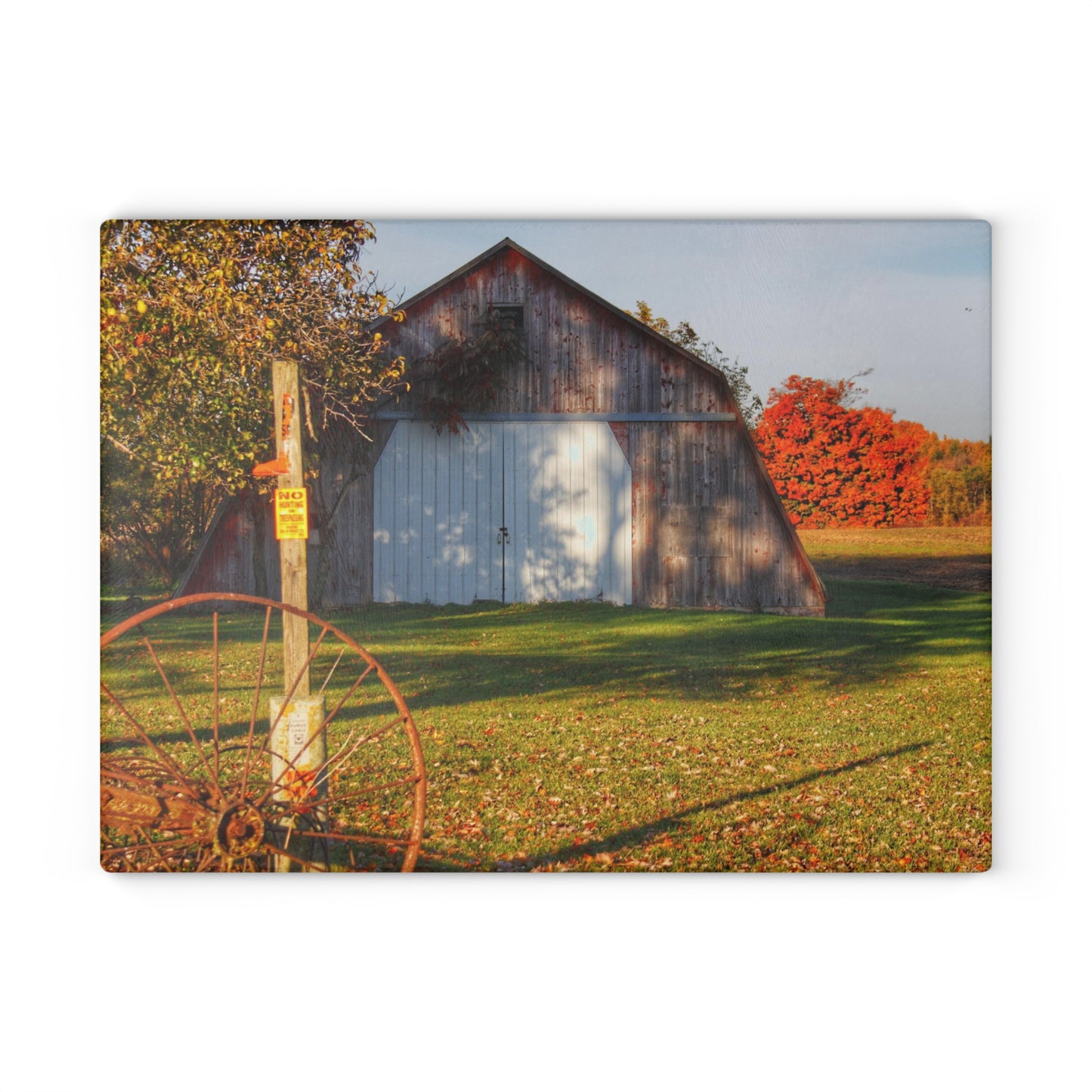 U R There Photography Cade Road Quonset Rustic Farmhouse Tempered-Glass Cutting Board