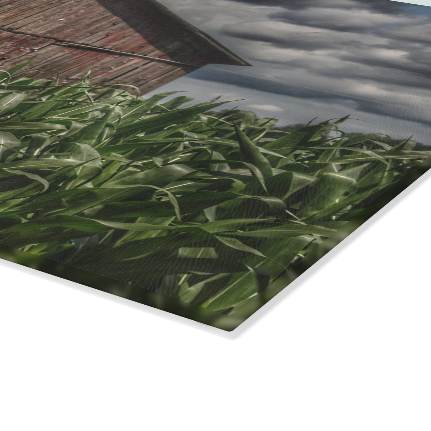 U R There Photography Above the July Corn Rustic Farmhouse Tempered-Glass Cutting Board