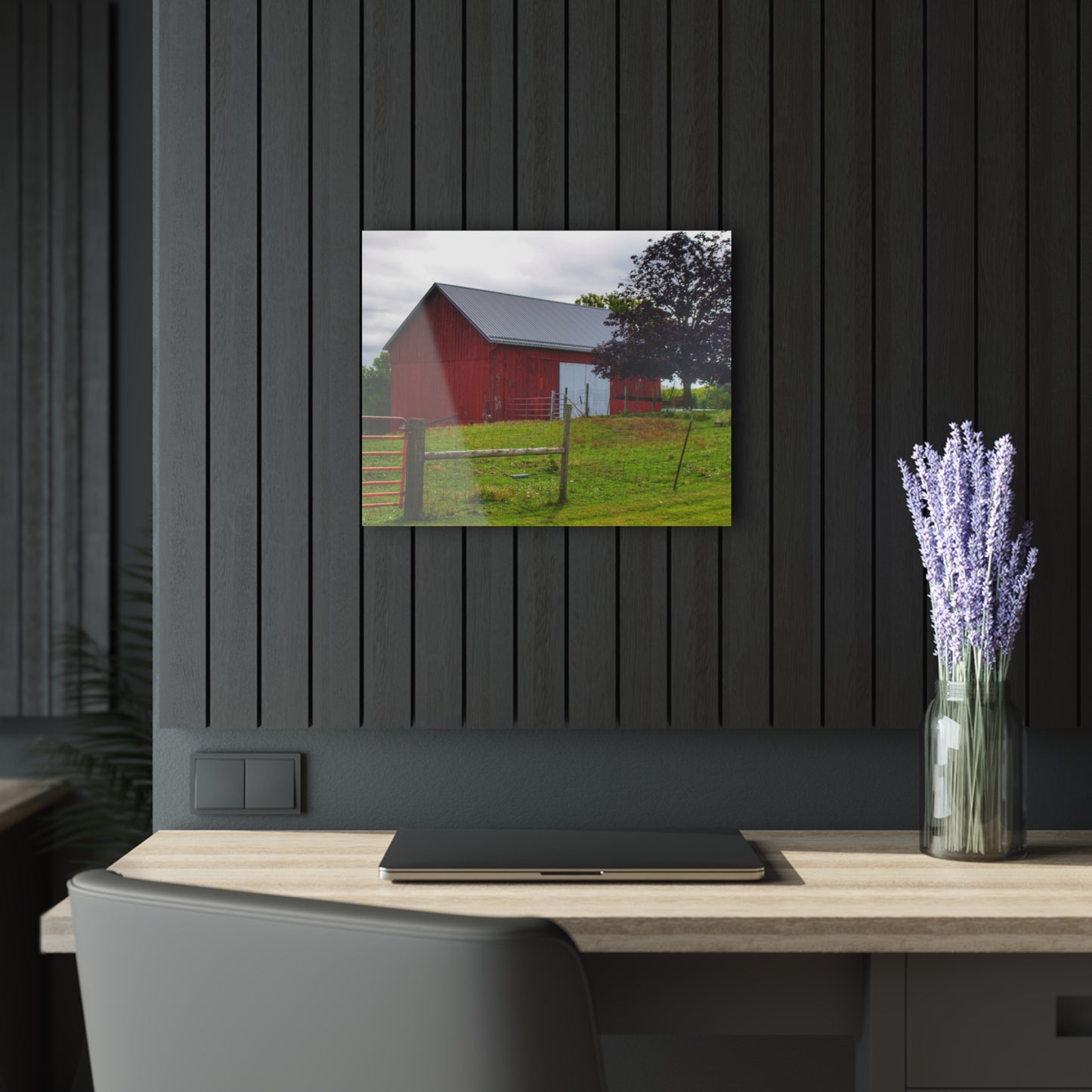 U R There Photography Slattery Red Rustic Farmhouse Acrylic Wall Print