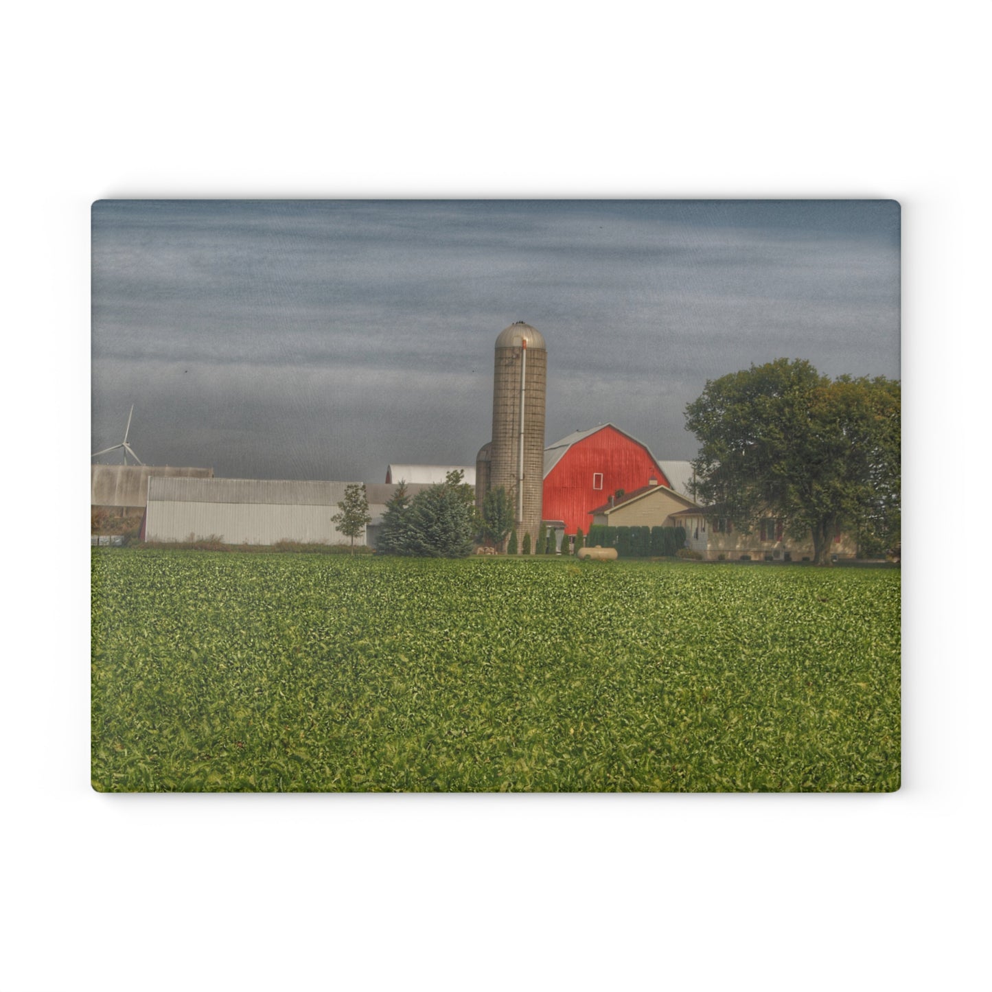 U R There Photography Richardson Road Farm Rustic Farmhouse Tempered-Glass Cutting Board