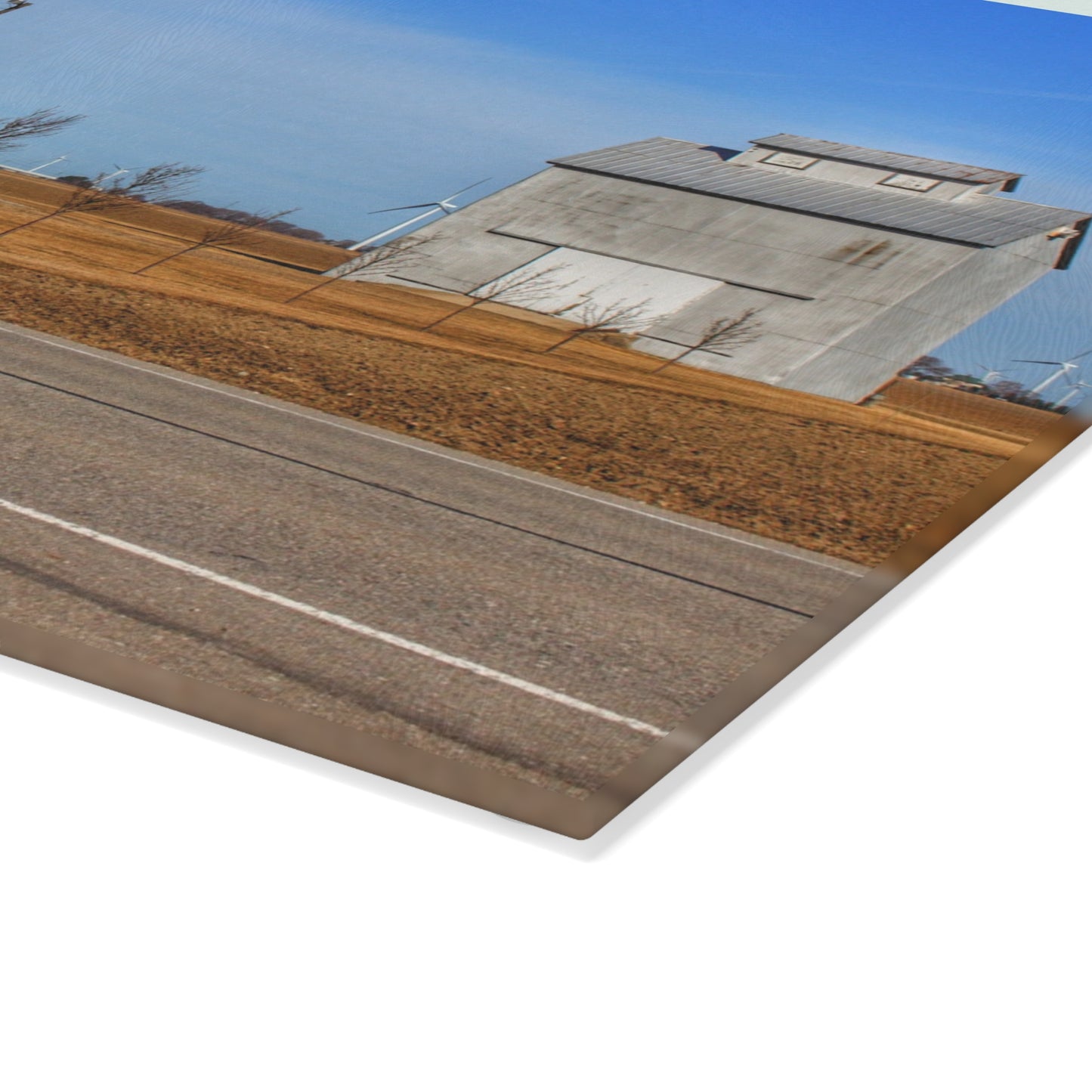 U R There Photography Sebewaing Road Whites Rustic Farmhouse Tempered-Glass Cutting Board