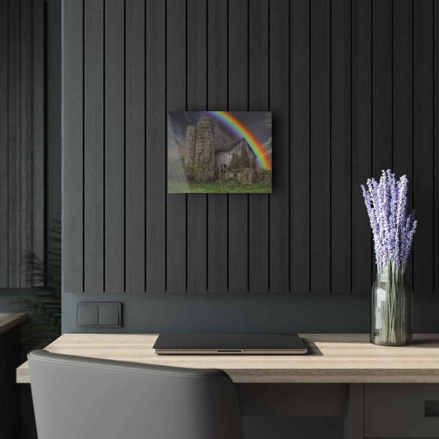 U R There Photography Somewhere Under the Rainbow Rustic Farmhouse Acrylic Wall Print