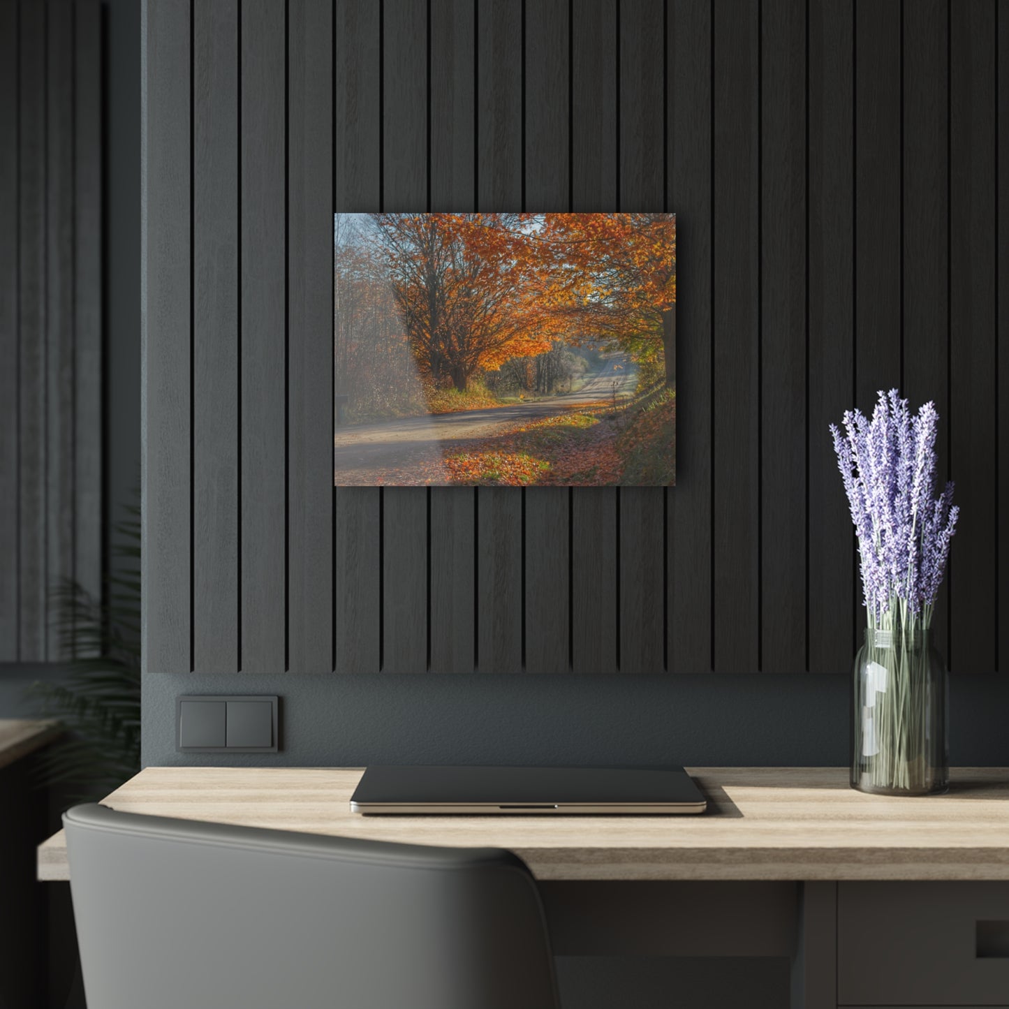 U R There Photography Fall on Oak Road Rustic Farmhouse Acrylic Wall Print