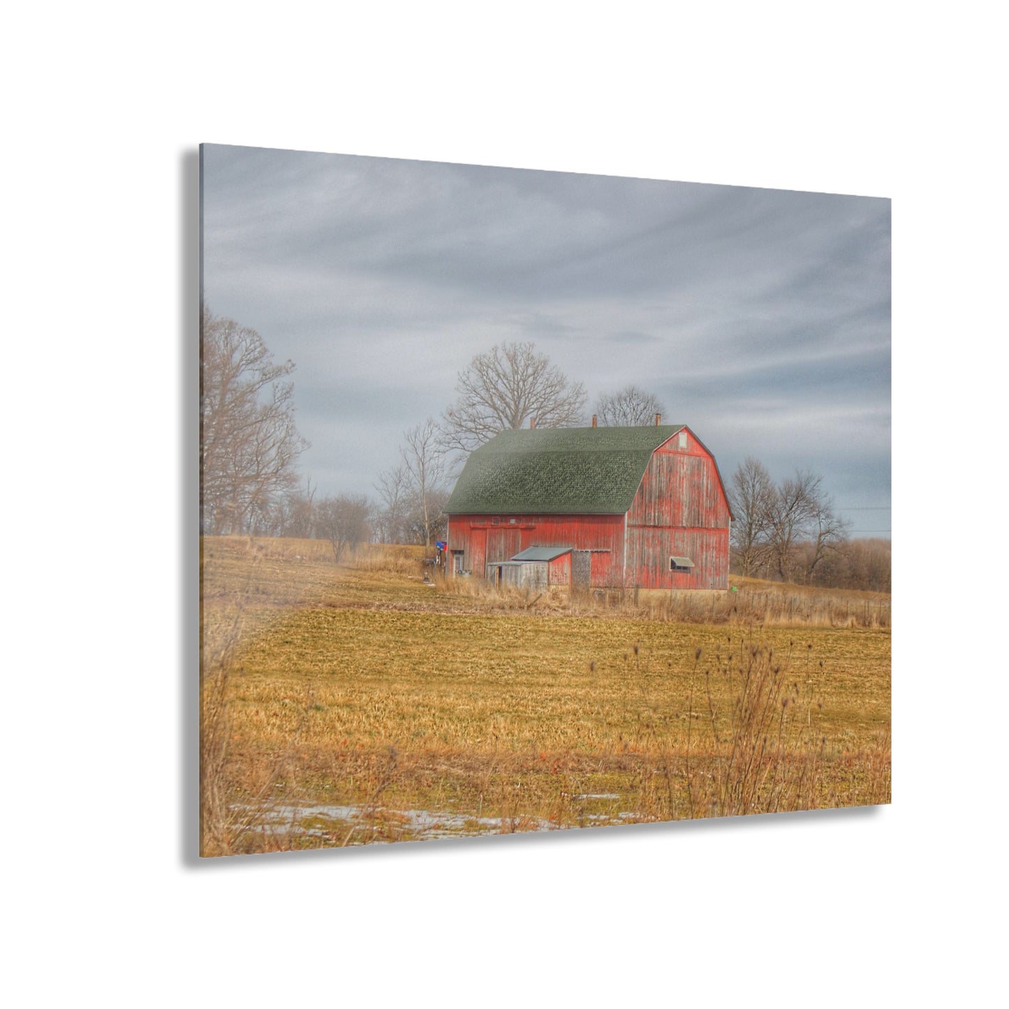 U R There Photography Clark Road Hillside Red I Rustic Farmhouse Acrylic Wall Print