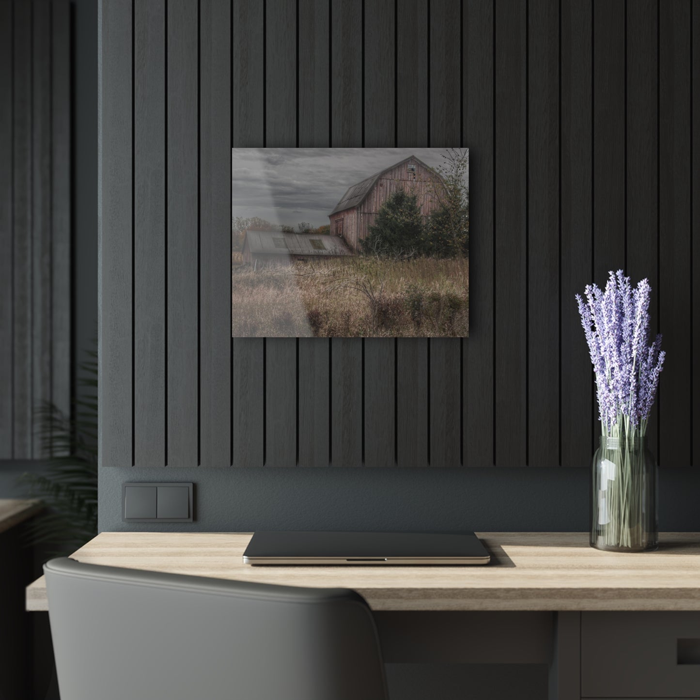 U R There Photography Treasurer Road Red Rustic Farmhouse Acrylic Wall Print