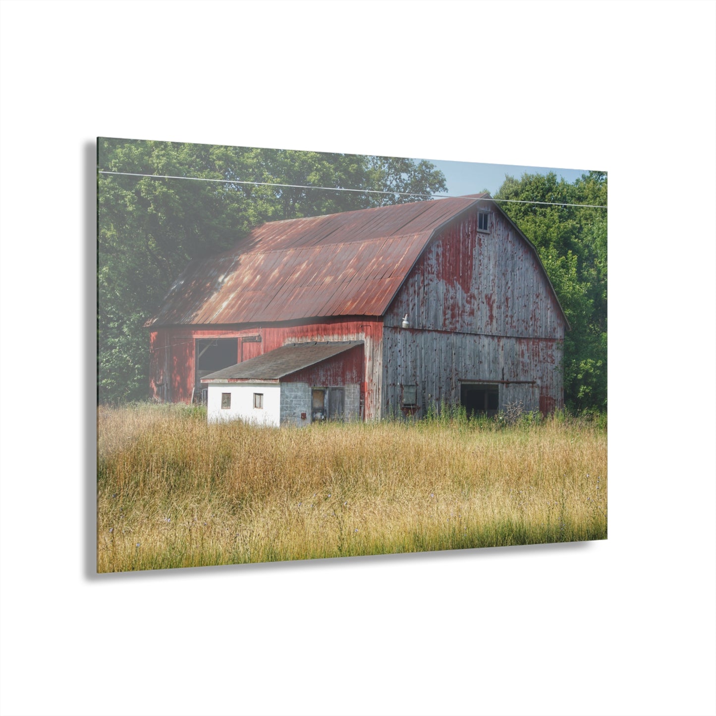 U R There Photography Scott Road Red Rustic Farmhouse Acrylic Wall Print
